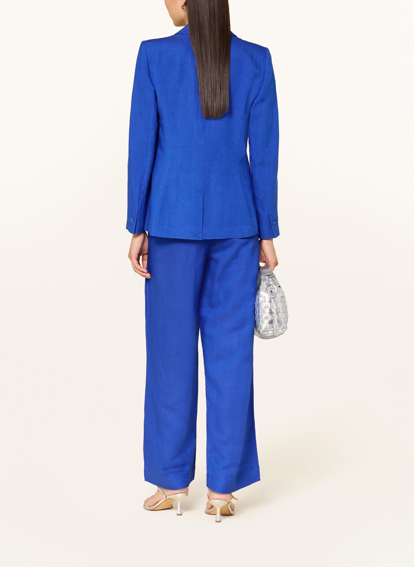 Phase Eight Spodnie z marlowej tkaniny LOTTIE z lnem: NIEBIESKI