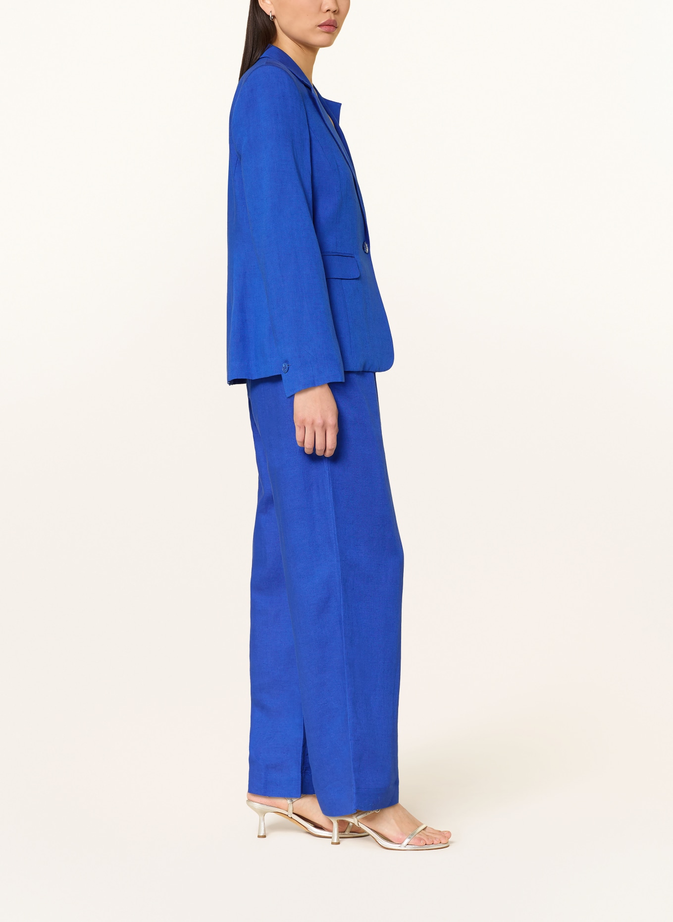 Phase Eight Spodnie z marlowej tkaniny LOTTIE z lnem: NIEBIESKI