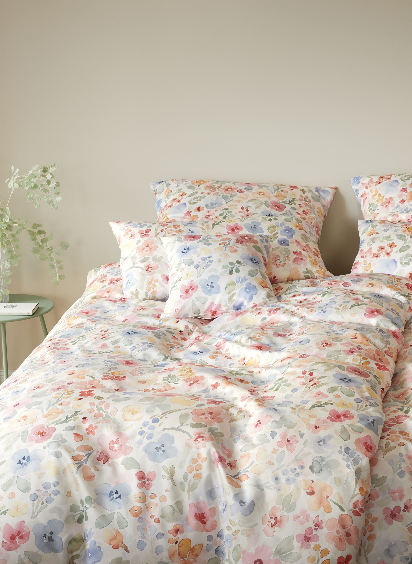 elegante Linge de lit GENTLE: CRÈME / ROSE / BLEU CLAIR