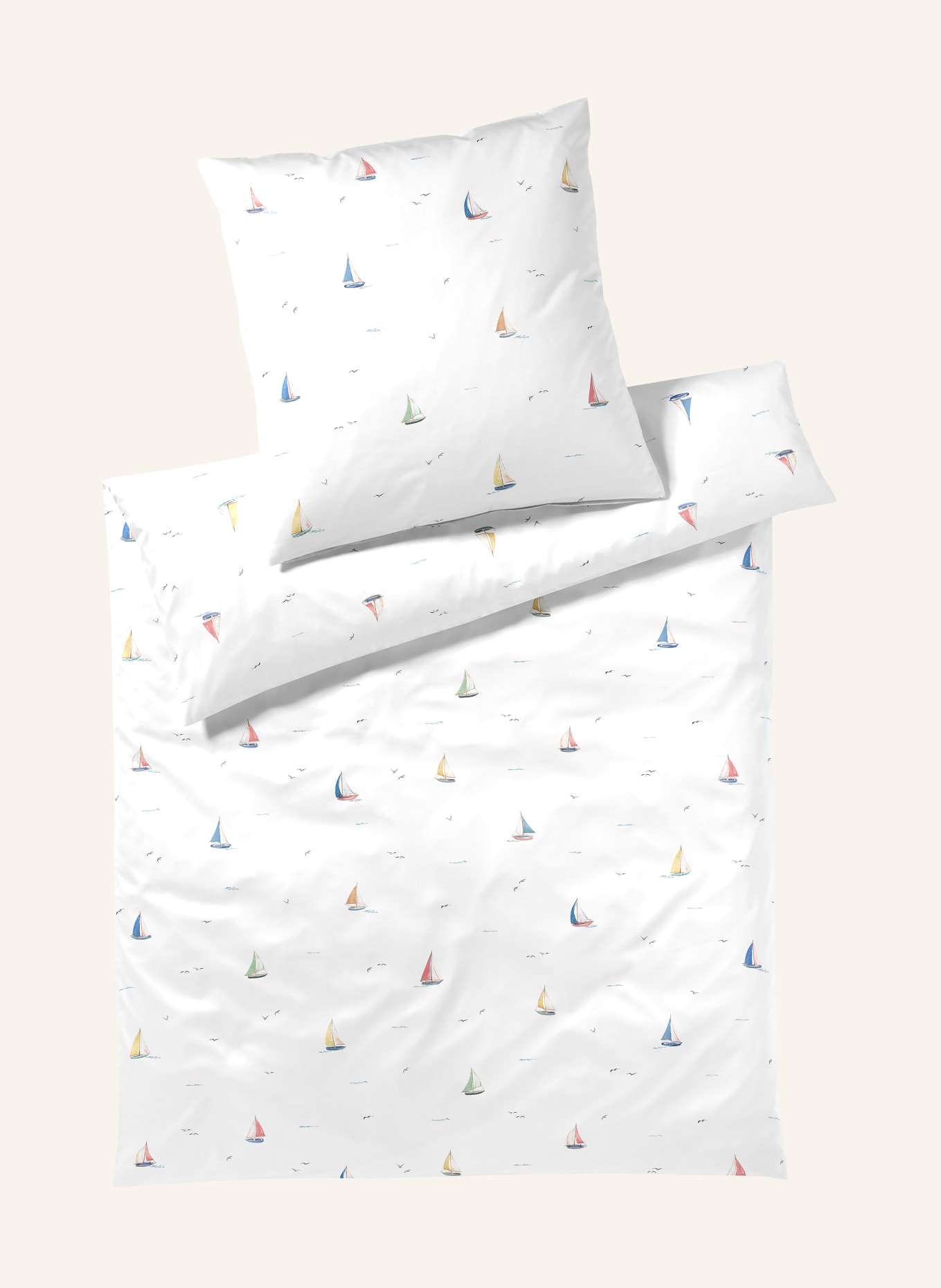 elegante Linge de lit SAIL AWAY: BLANC / ROUGE / BLEU CLAIR