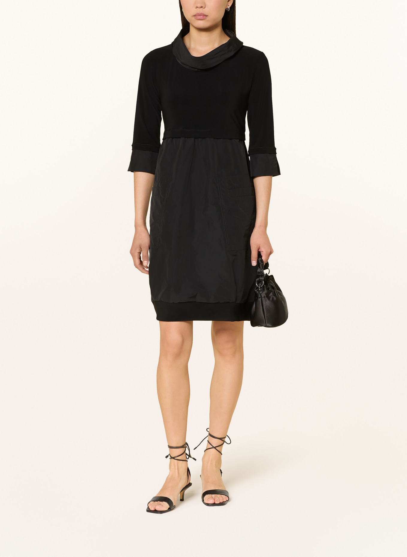 Joseph Ribkoff Kleid mit 3/4-Arm im Materialmix: SCHWARZ