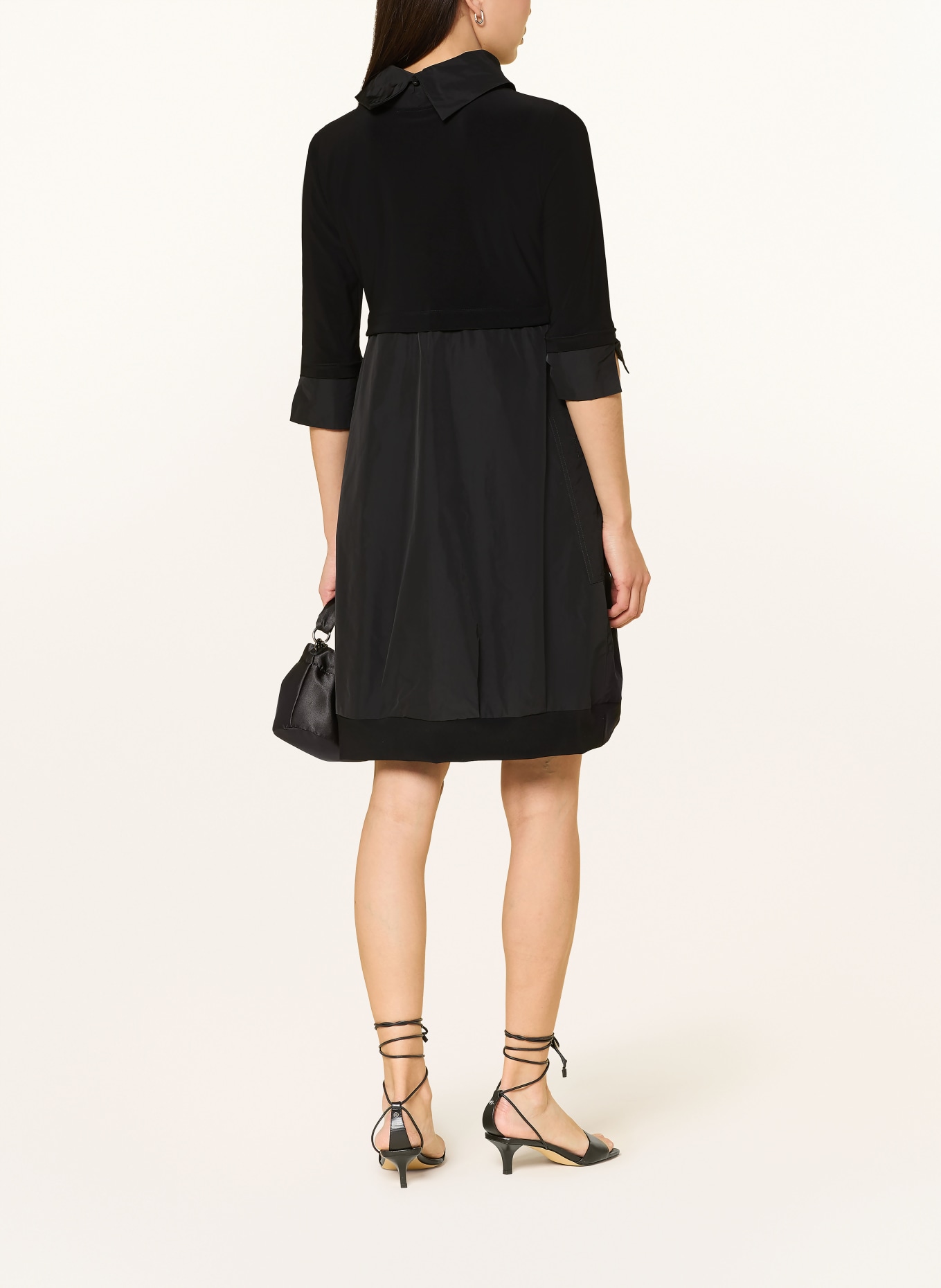 Joseph Ribkoff Kleid mit 3/4-Arm im Materialmix: SCHWARZ