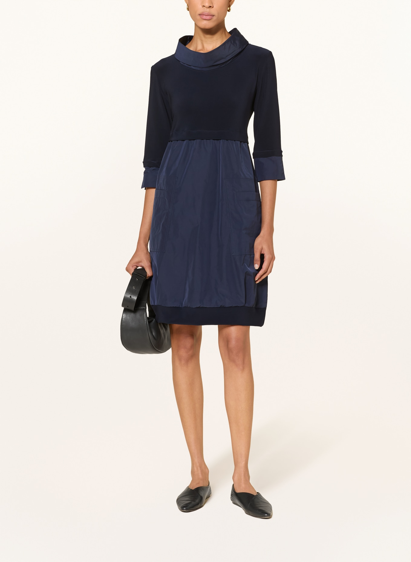 Joseph Ribkoff Kleid mit 3/4-Arm im Materialmix: DUNKELBLAU