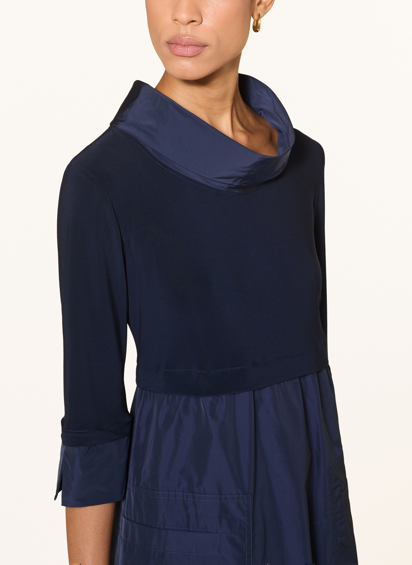 Joseph Ribkoff Kleid mit 3/4-Arm im Materialmix: DUNKELBLAU