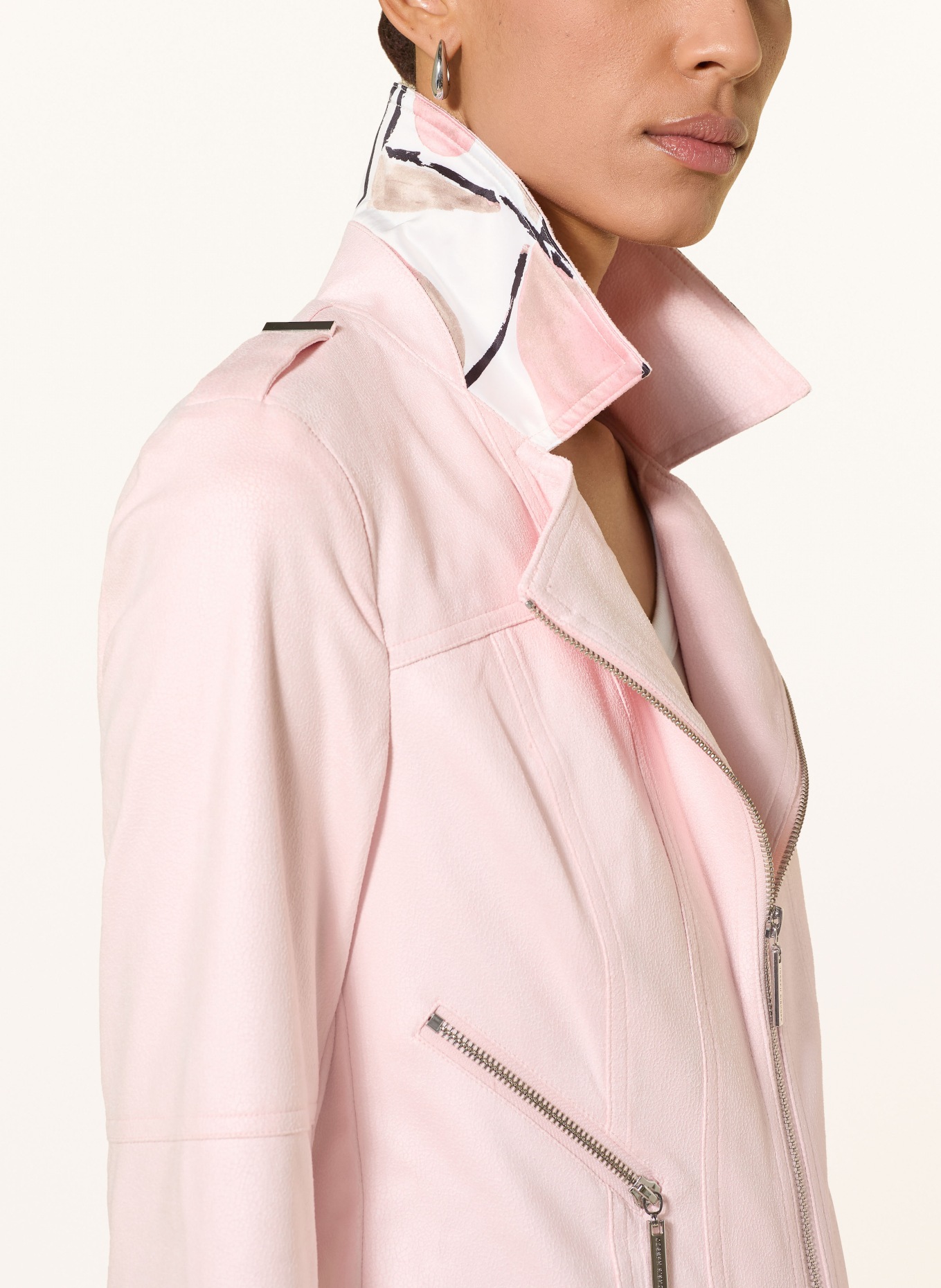 Joseph Ribkoff Jacke in Lederoptik: HELLROSA