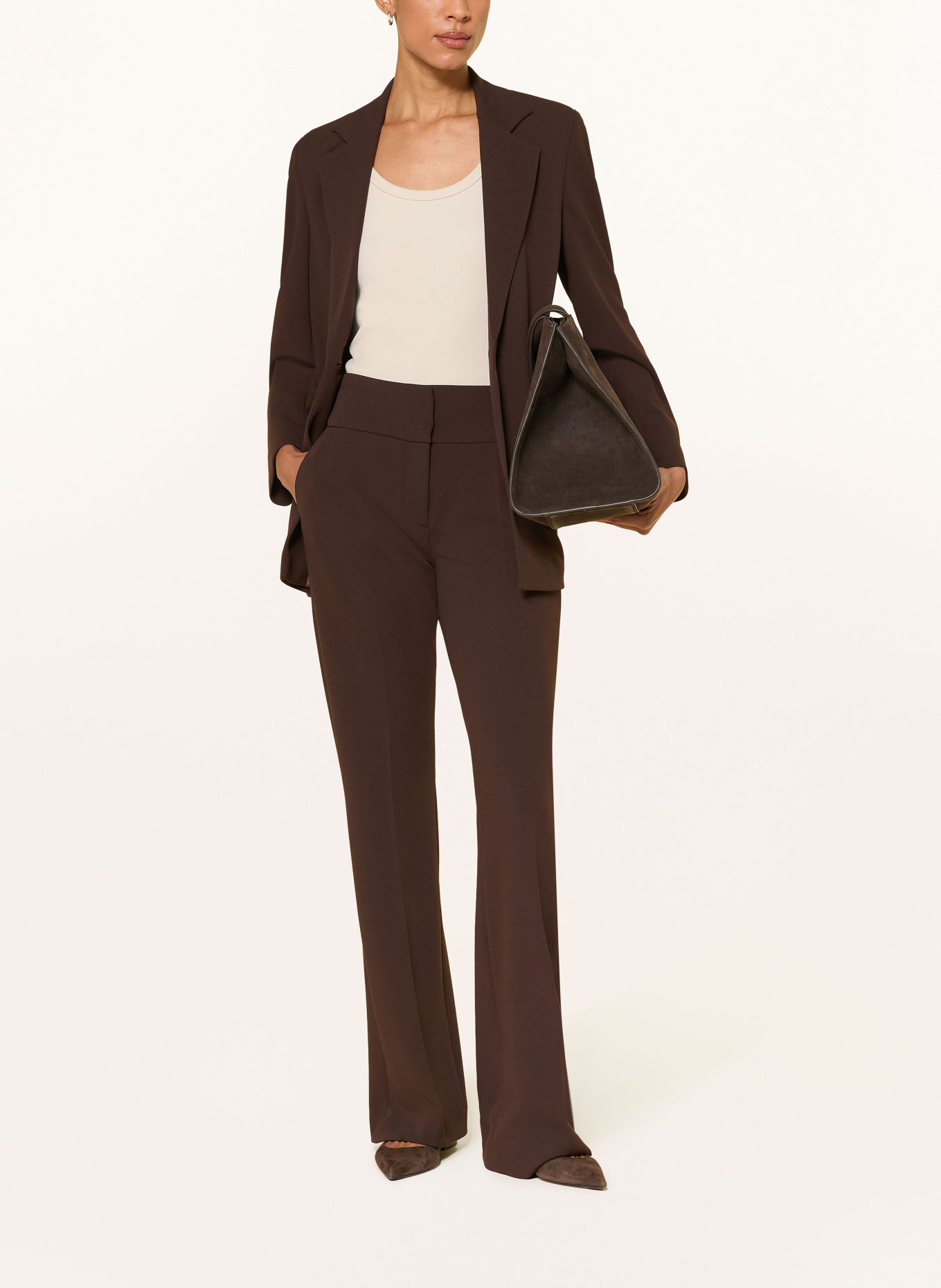CINQUE Marlenehose CISALT aus Jersey: DUNKELBRAUN