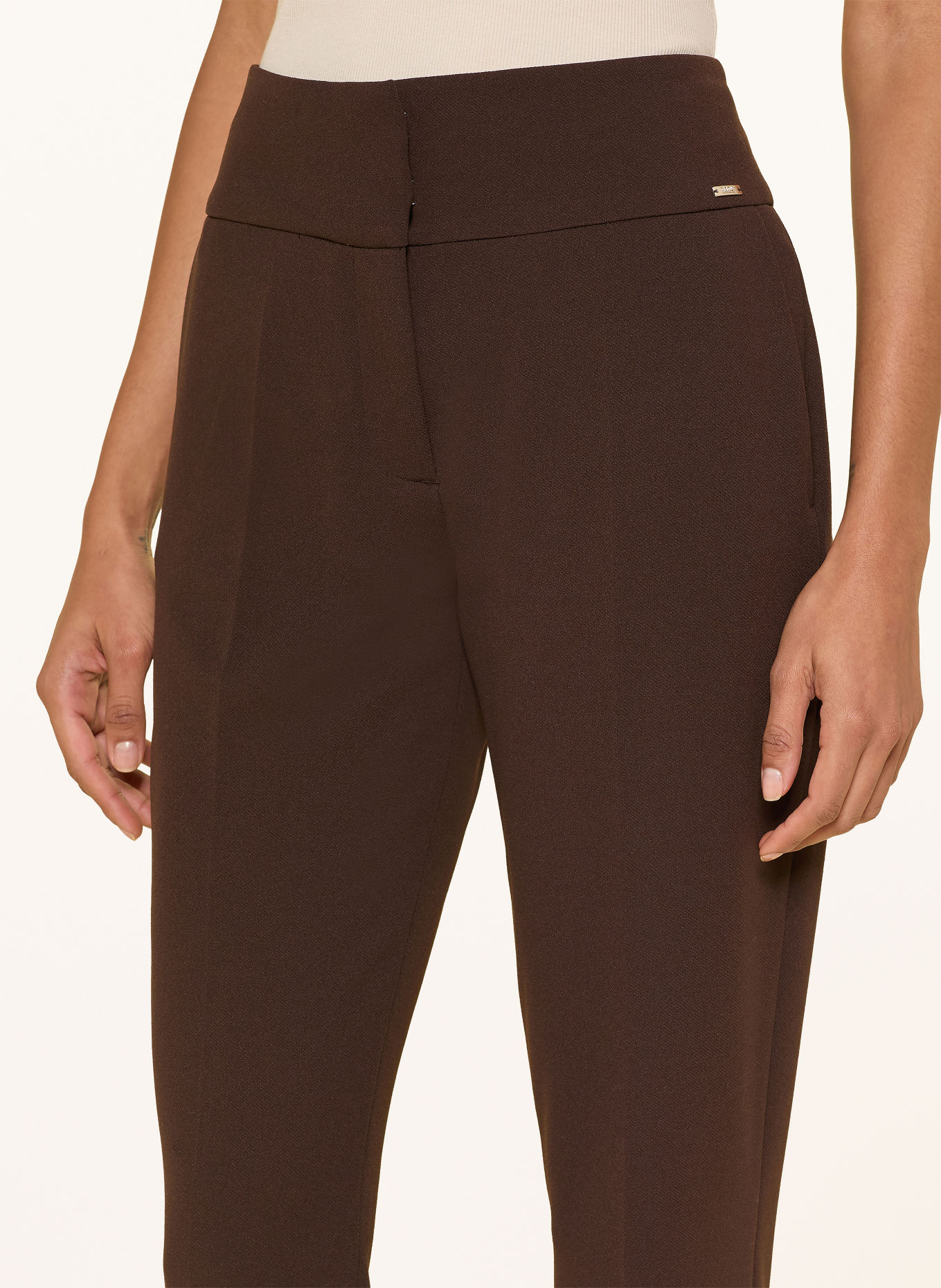 CINQUE Marlenehose CISALT aus Jersey: DUNKELBRAUN
