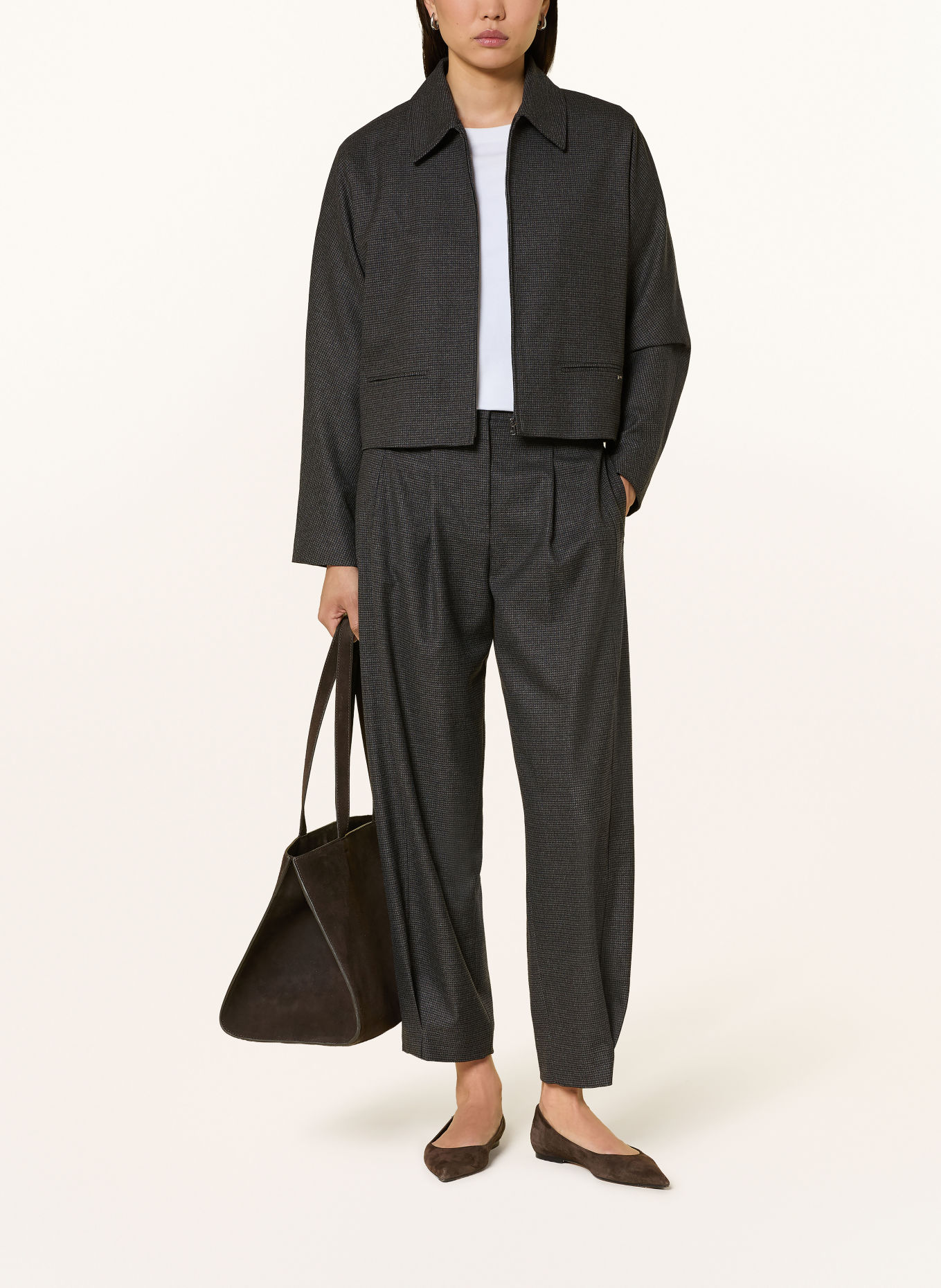 CINQUE 7/8-broek CIOPTIS: DONKERGRIJS / MARRON FONCÉ / GRIJS