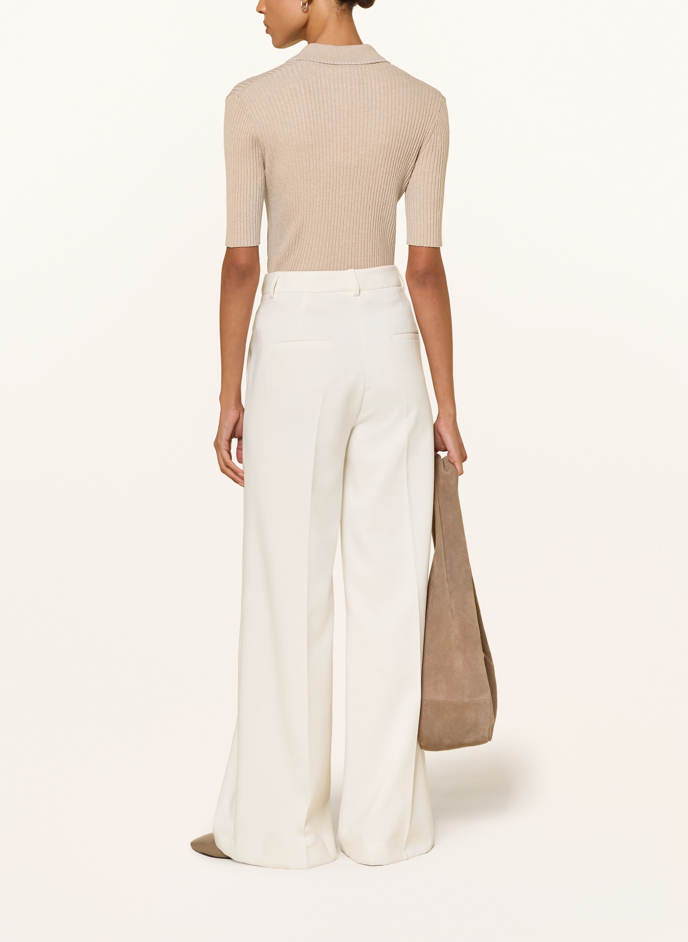 CINQUE Gebreid poloshirt CIELBO: BEIGE / GOUD