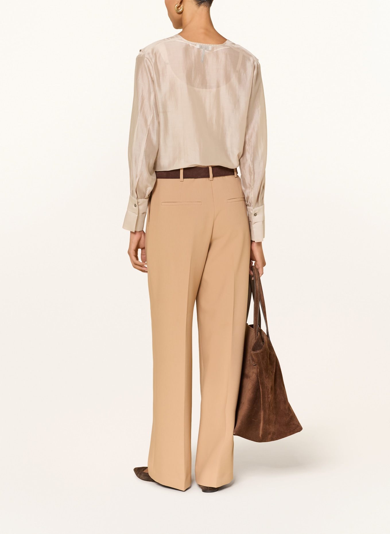 CINQUE Blusenshirt CIPIERA mit Rüschen: BEIGE