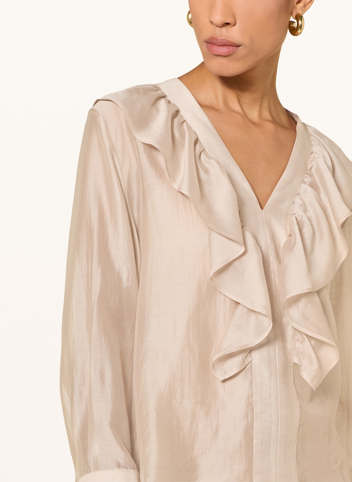 CINQUE Blusenshirt CIPIERA mit Rüschen: BEIGE