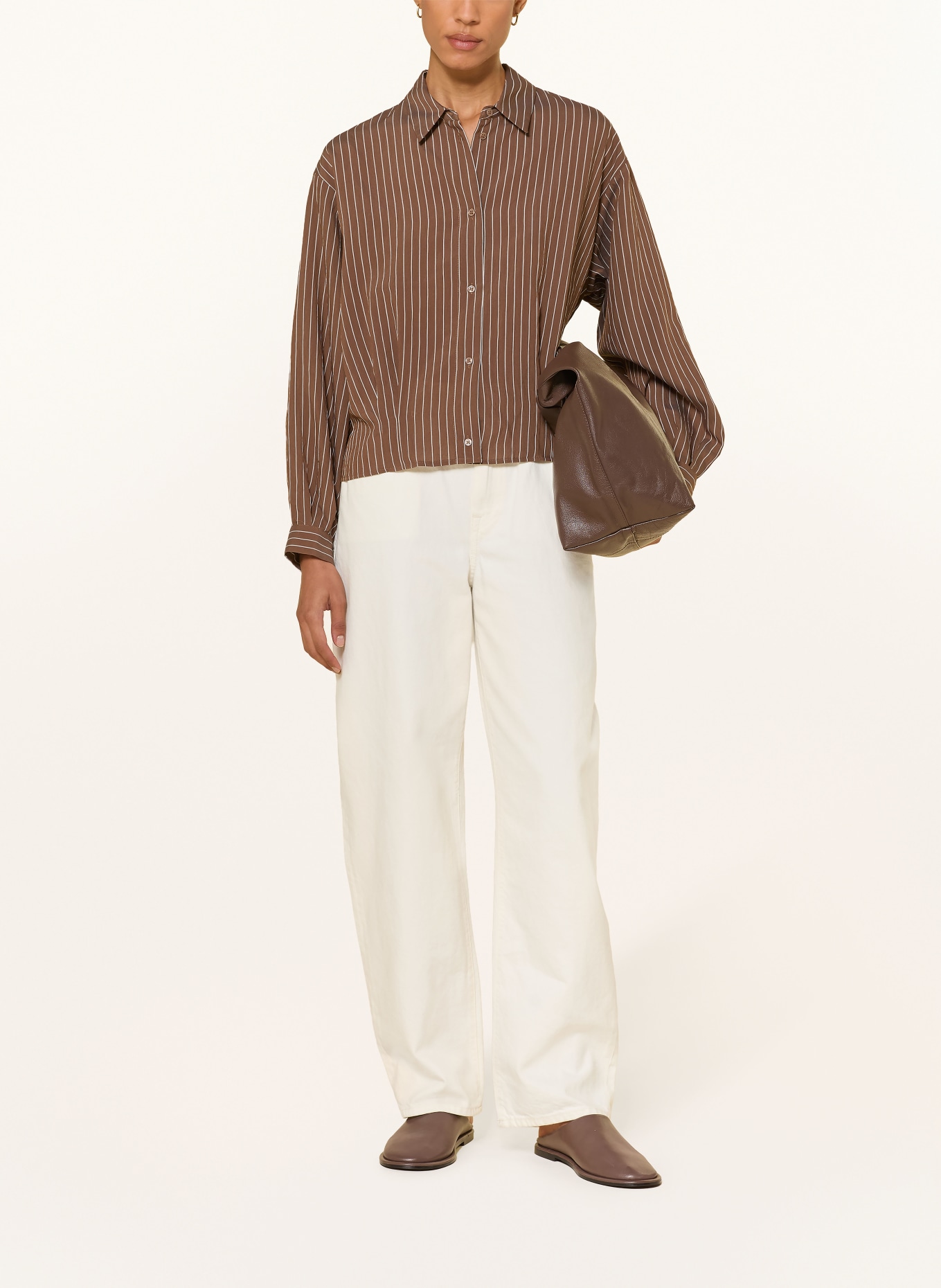 CINQUE Hemdbluse CITERNO: BRAUN / WEISS