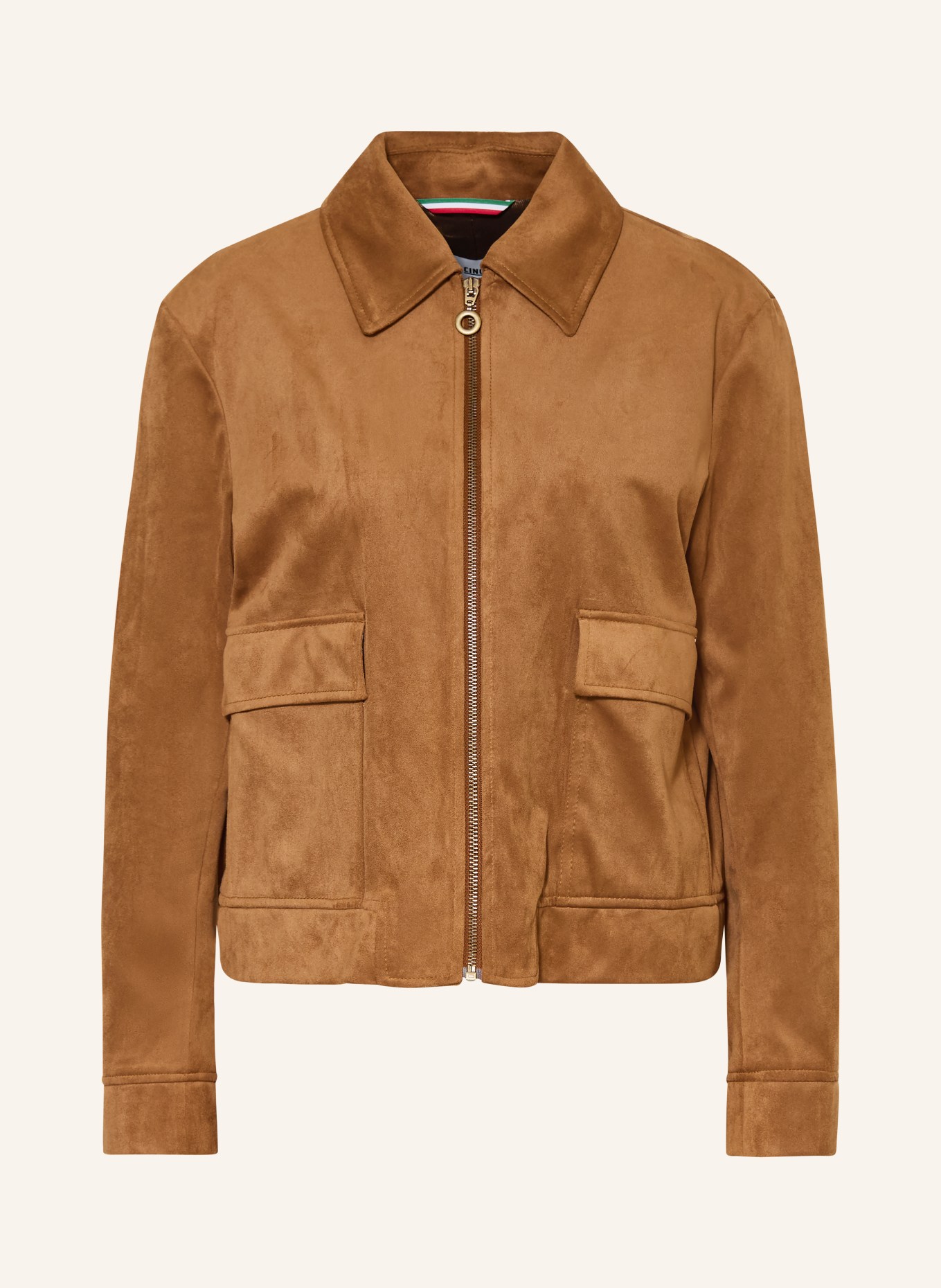 CINQUE CIANTON Leather-Look Jacket: COGNAC