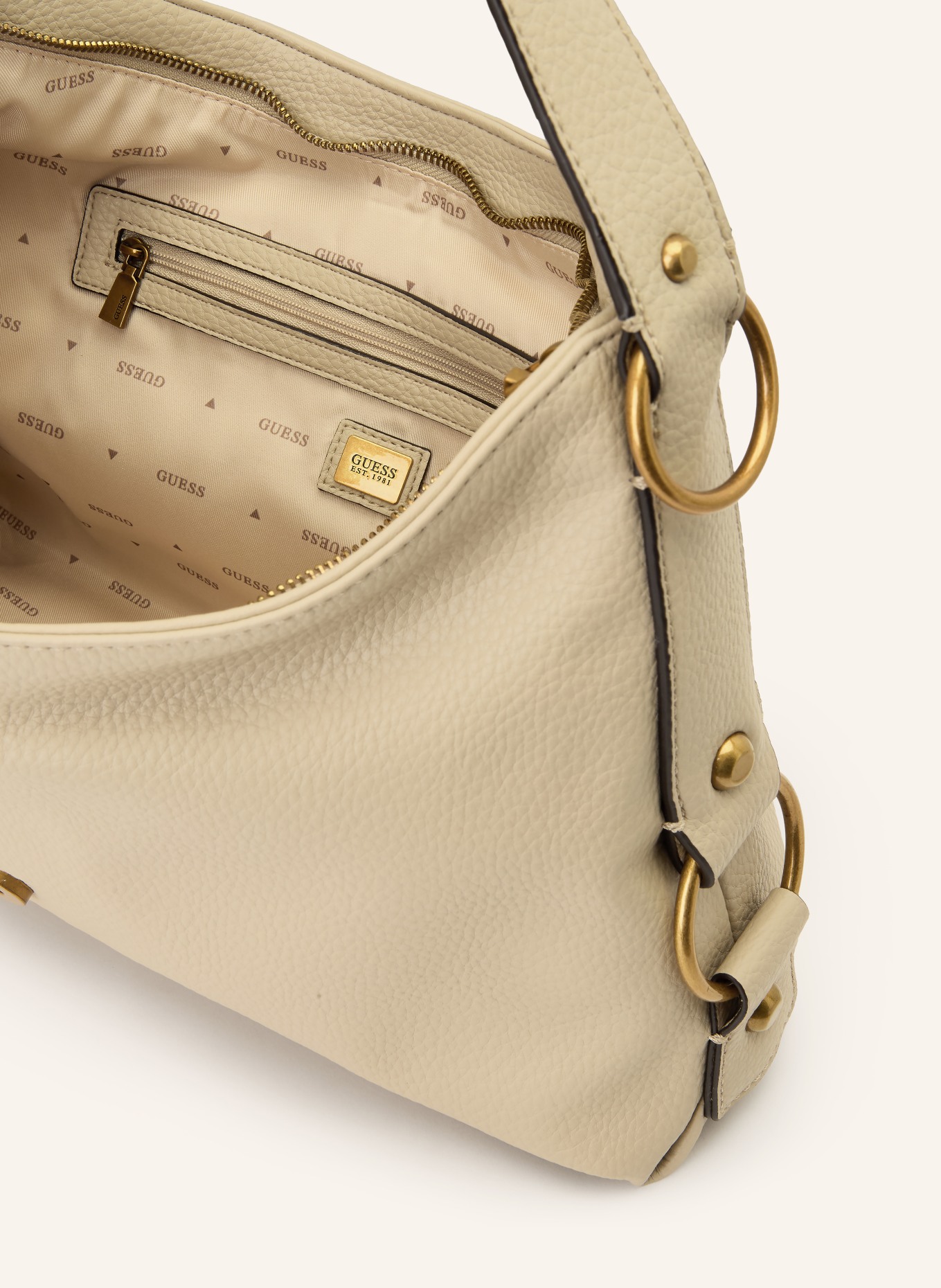 GUESS Schultertasche CAMDEN: GRAU / GOLD