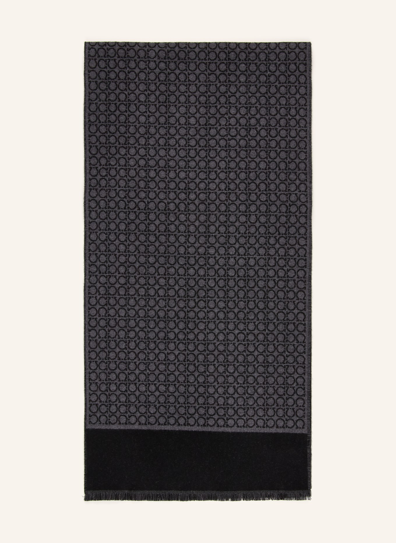 FERRAGAMO Schal: DUNKELGRAU / SCHWARZ