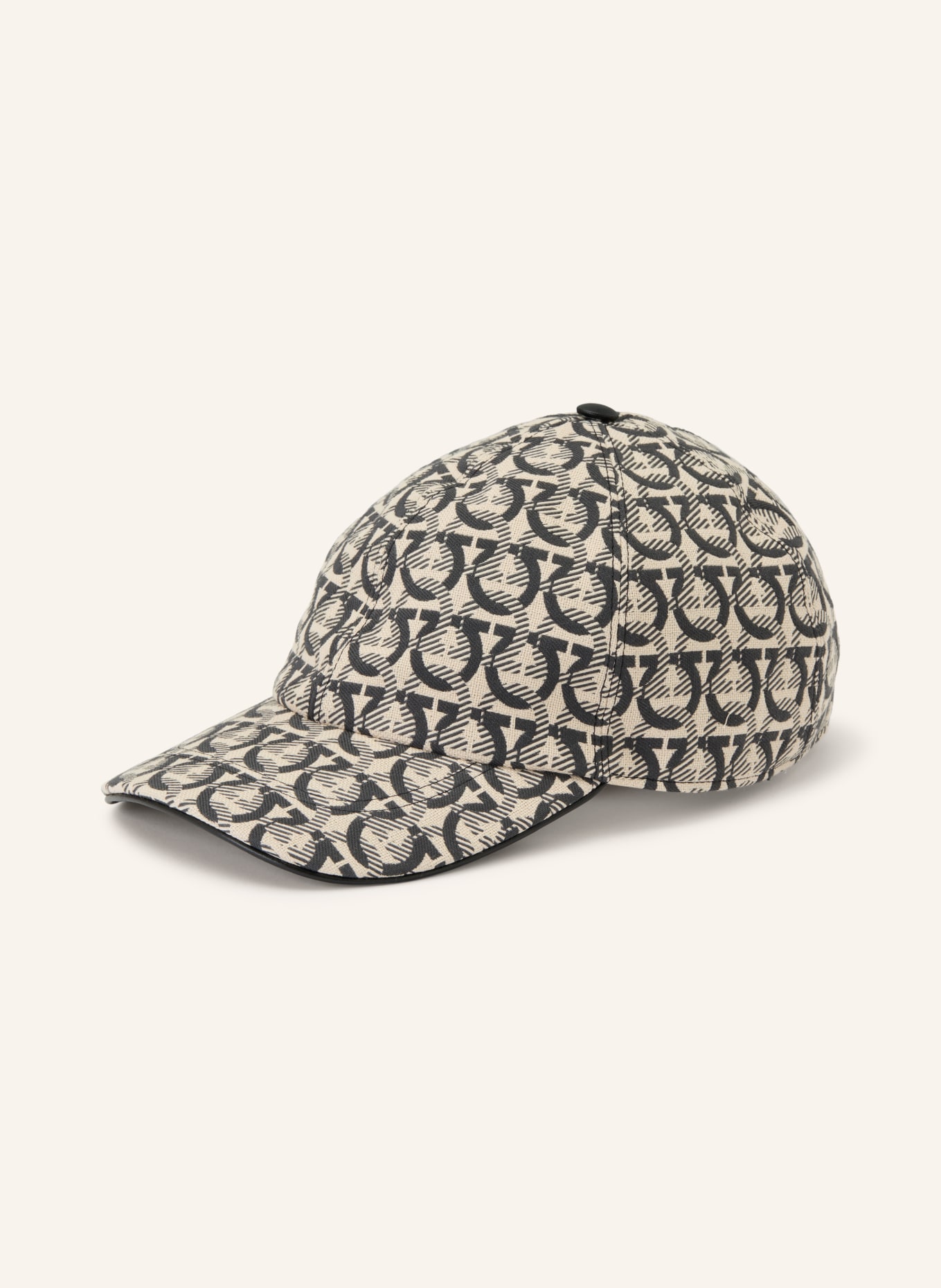 FERRAGAMO Cap: ECRU / SCHWARZ