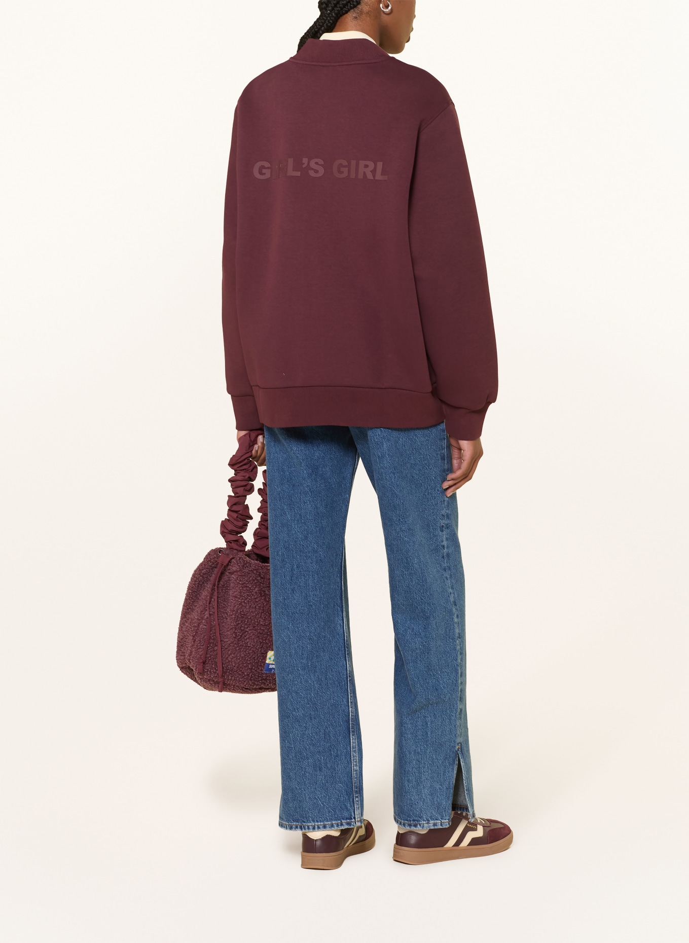 OH APRIL NIVA Sweatshirt Jacket: DARK RED