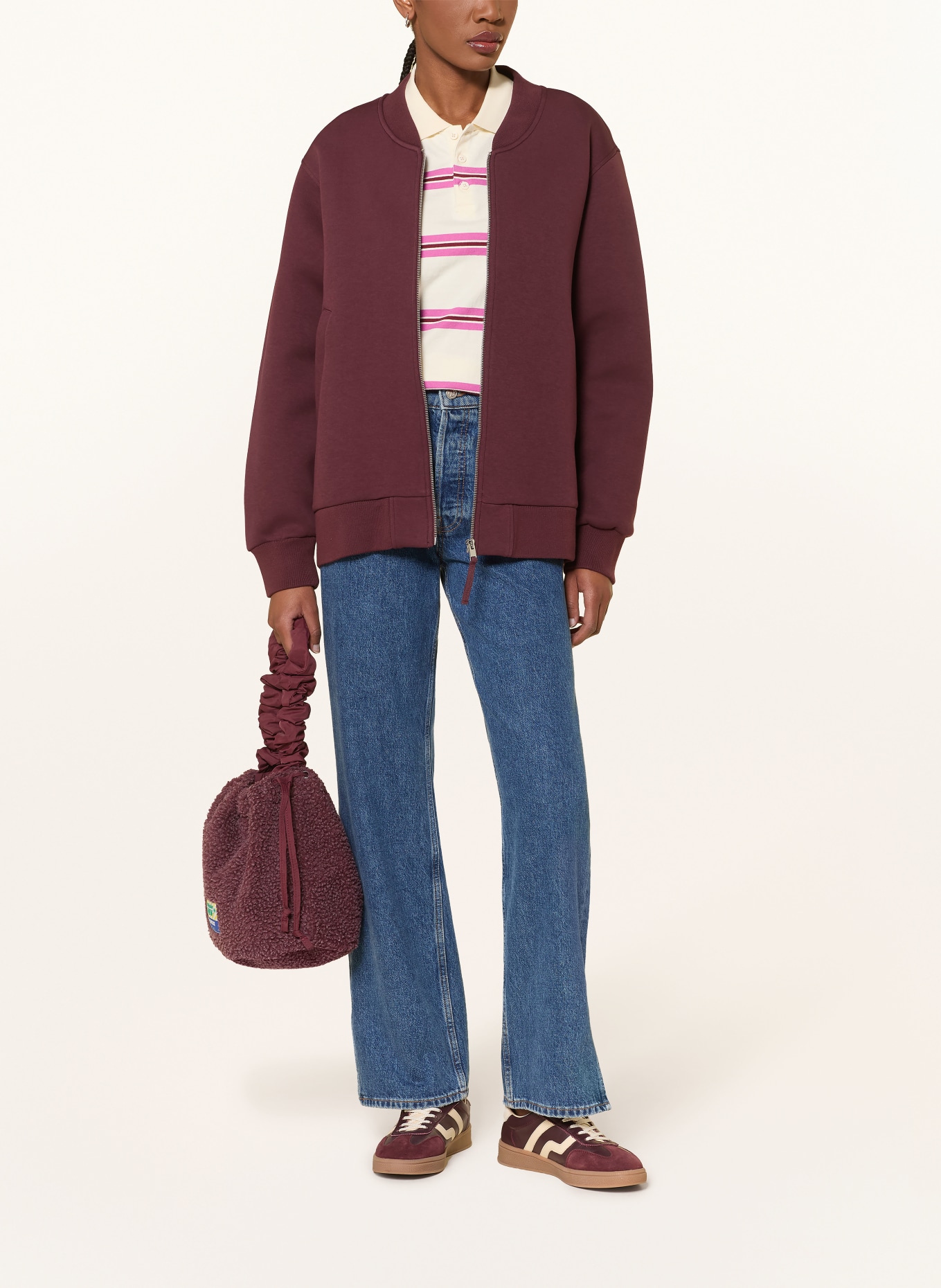 OH APRIL NIVA Sweatshirt Jacket: DARK RED