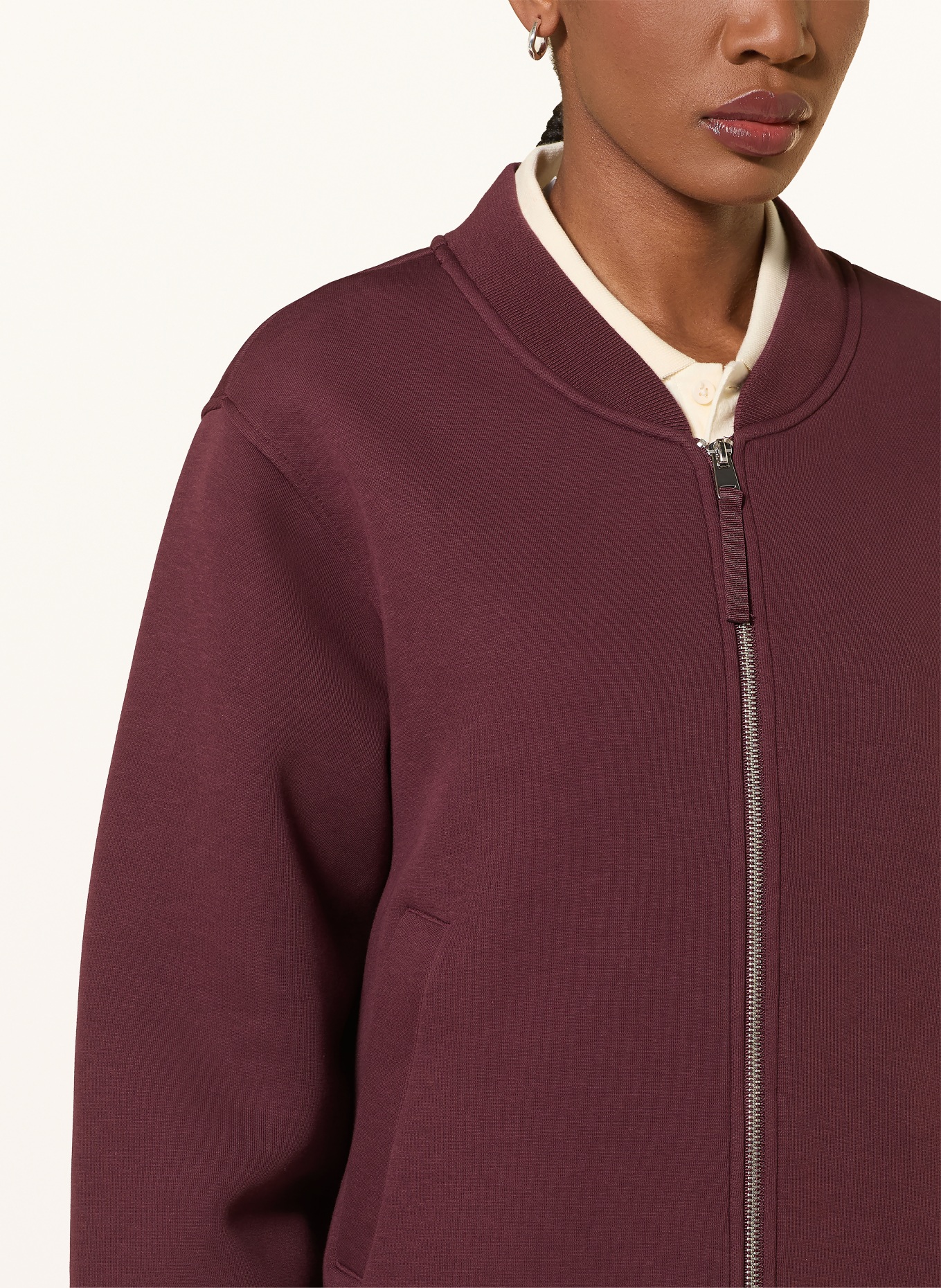 OH APRIL NIVA Sweatshirt Jacket: DARK RED