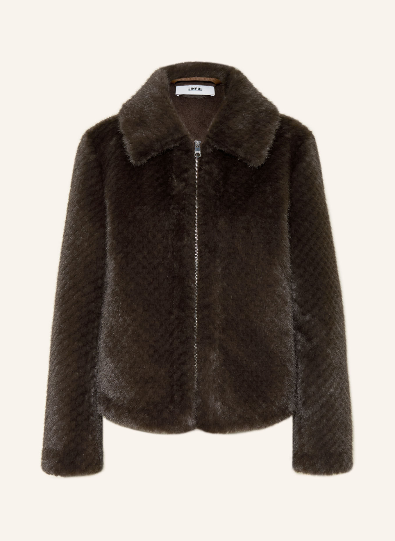 CINQUE CISAFF Faux Fur Jacket: DARK BROWN