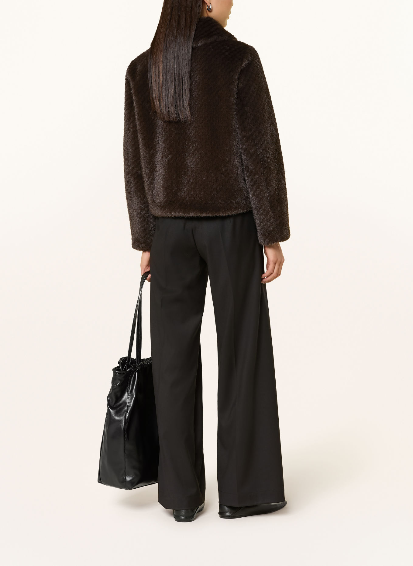 CINQUE CISAFF Faux Fur Jacket: DARK BROWN