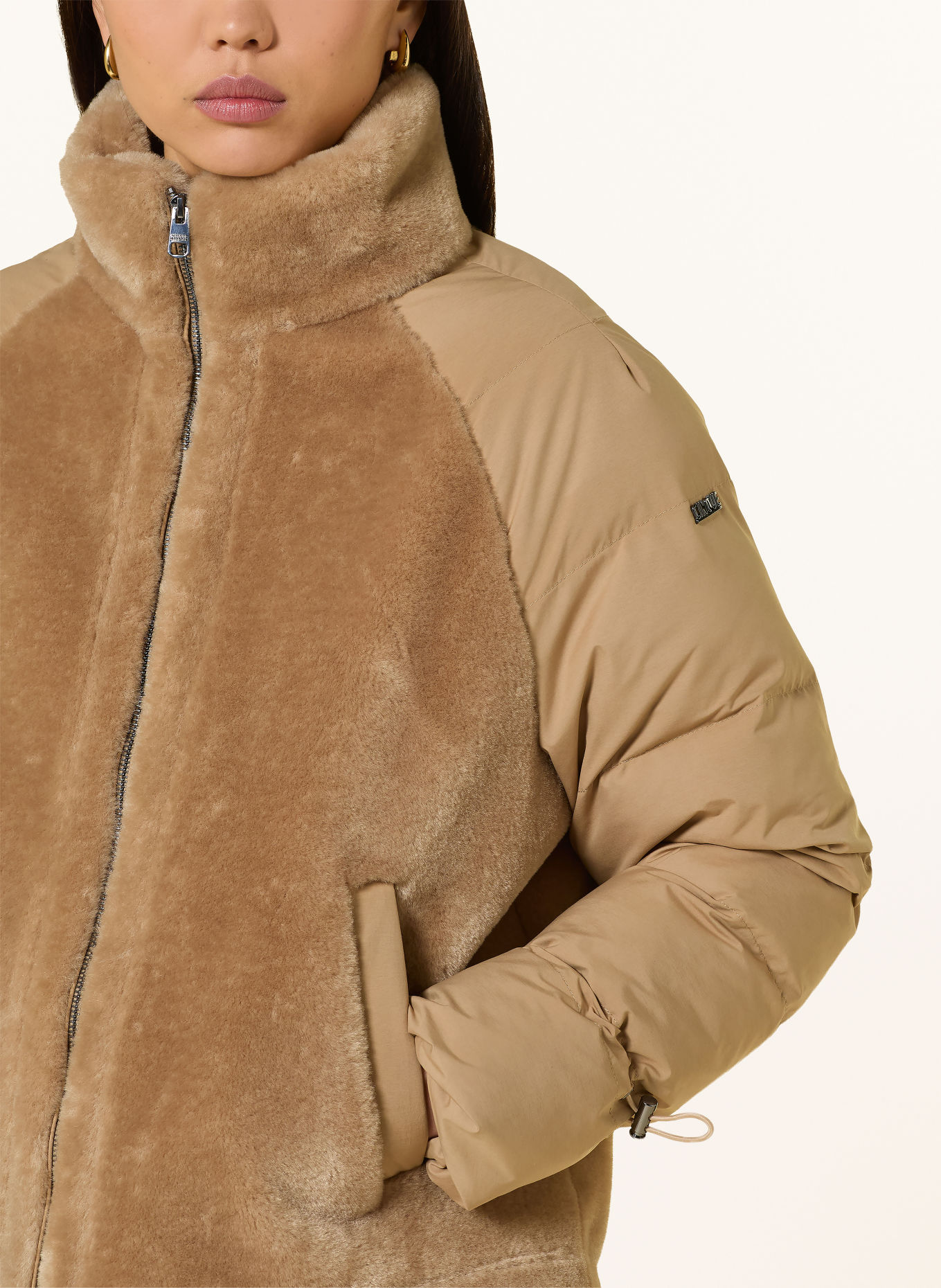 CINQUE CITAMI Jacket in a mix of materials: CAMEL