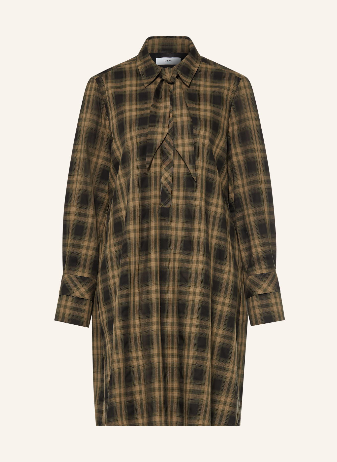 CINQUE Hemdblusenkleid CIELIA mit abnehmbarer Schluppe: CAMEL / DUNKELGRÜN / SCHWARZ