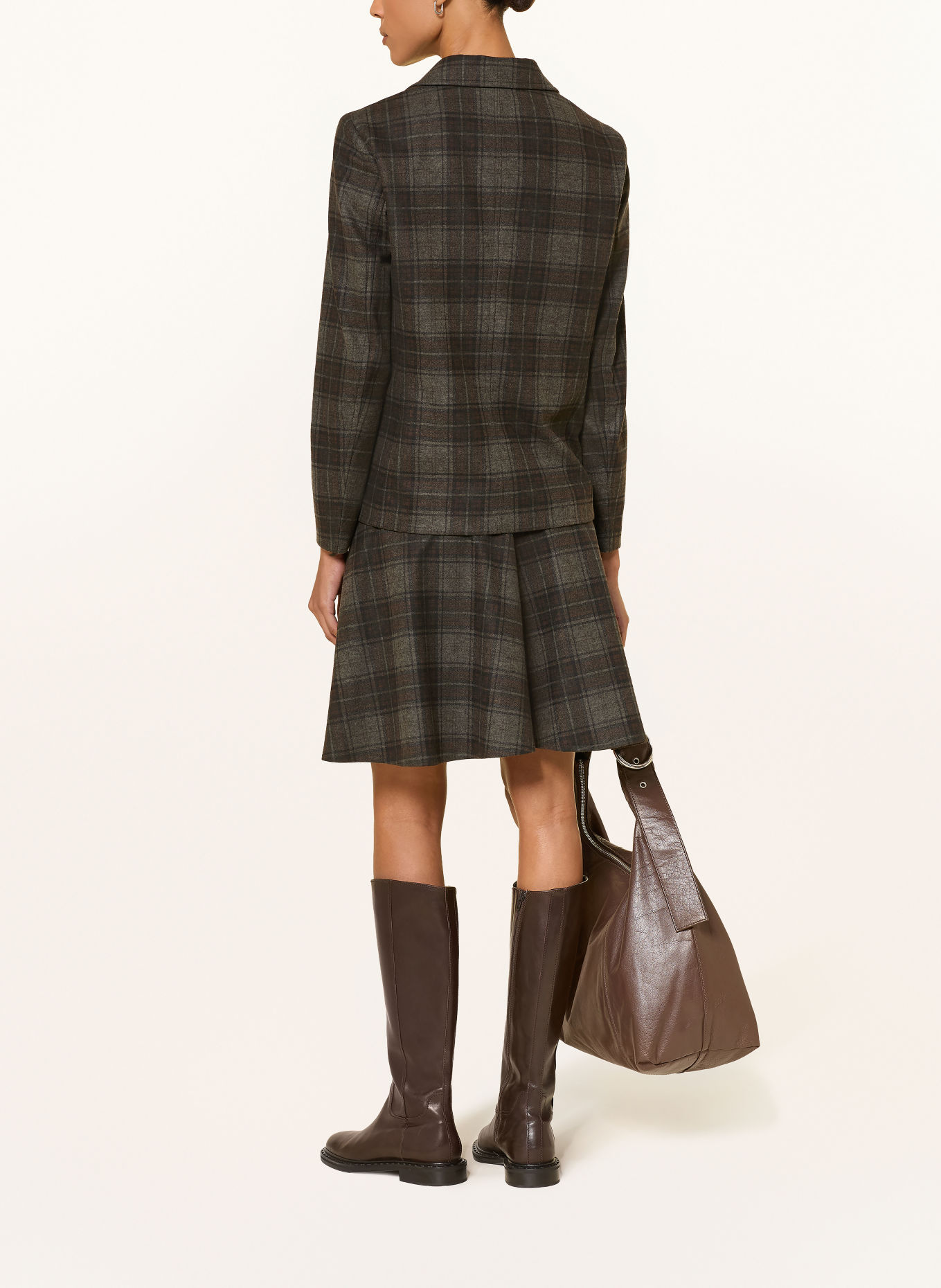 CINQUE Flanellen rok CIROADSTER: MARRON FONCÉ / BRUIN / ZWART