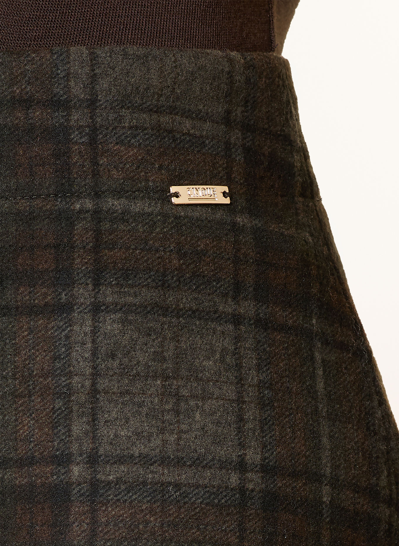 CINQUE Flanellen rok CIROADSTER: MARRON FONCÉ / BRUIN / ZWART