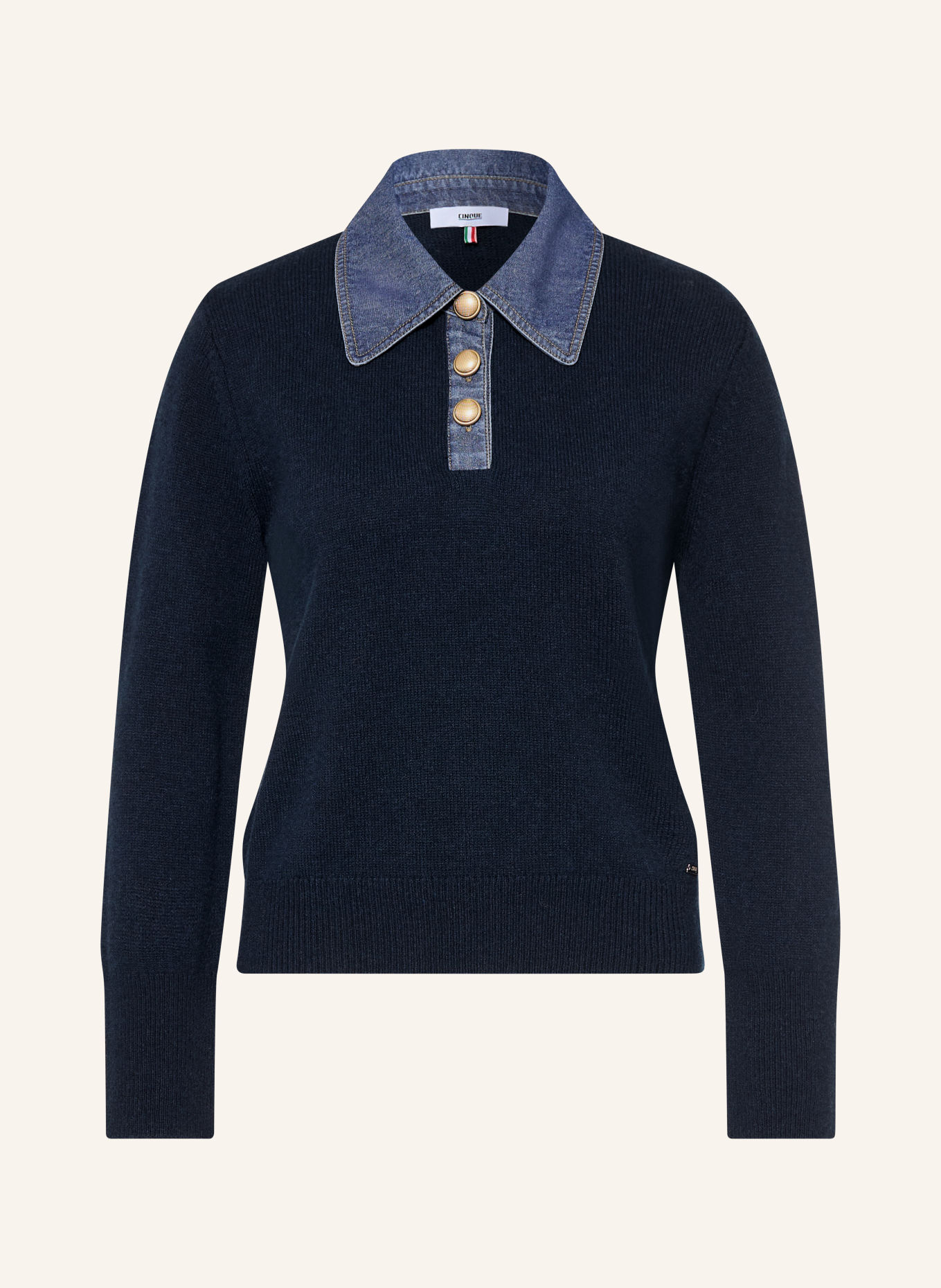 CINQUE CIDEMO Knit Polo Shirt: DARK BLUE