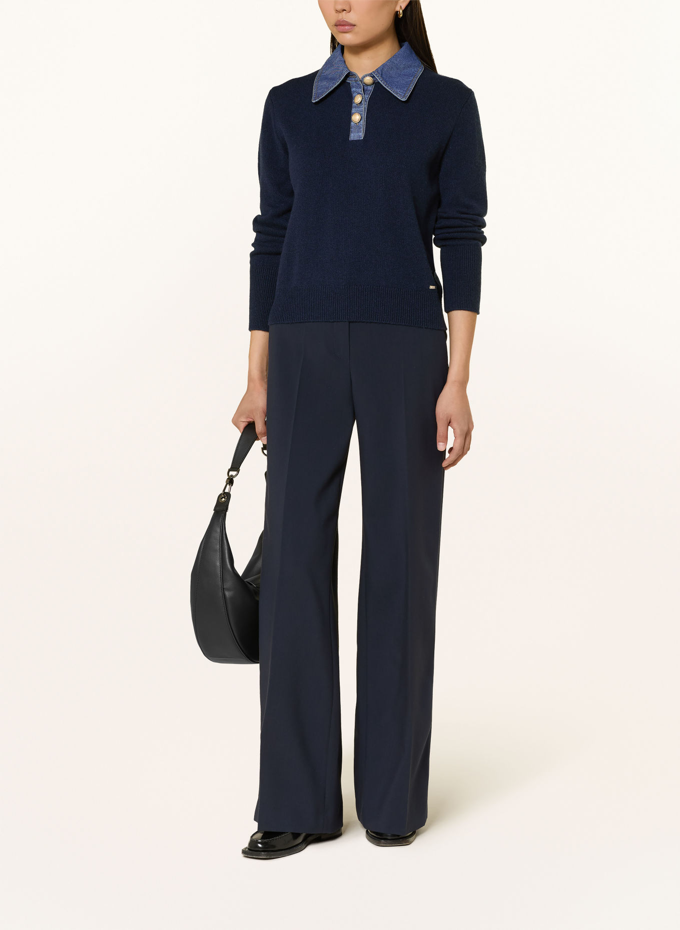 CINQUE CIDEMO Knit Polo Shirt: DARK BLUE