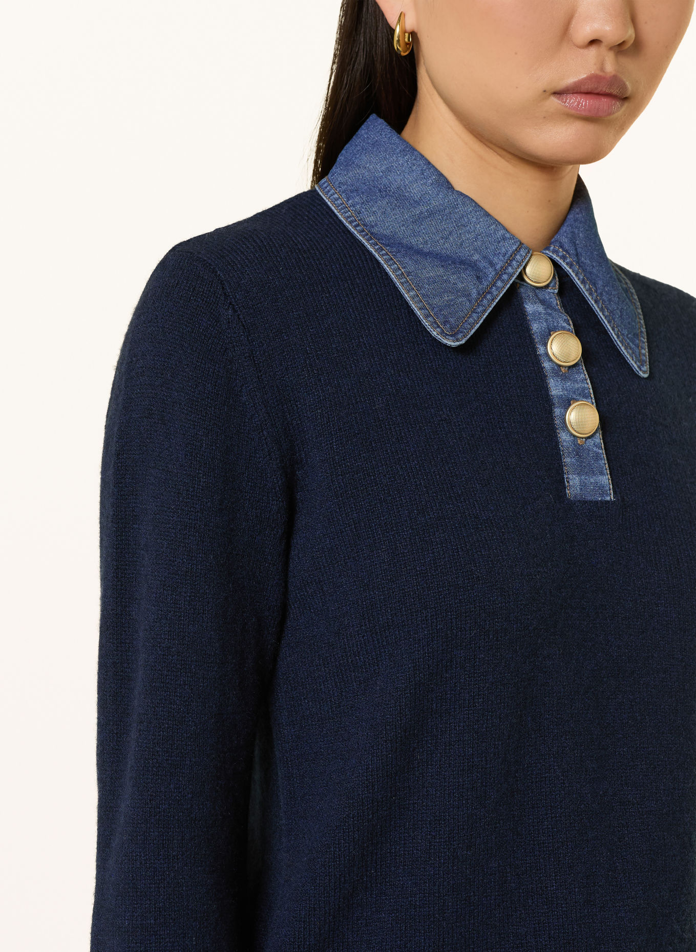 CINQUE CIDEMO Knit Polo Shirt: DARK BLUE