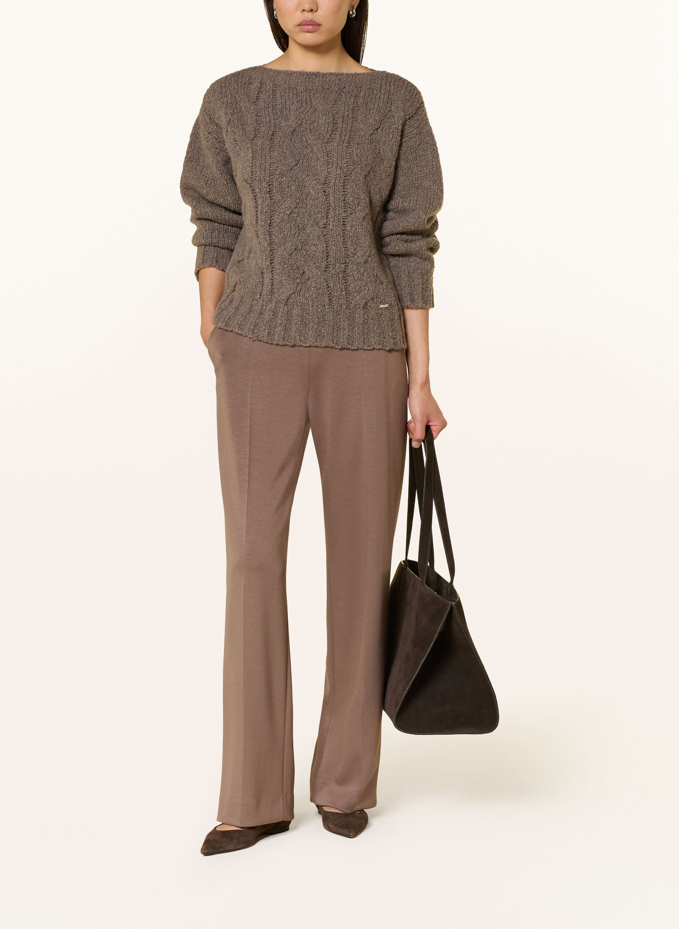 CINQUE Marlene-broek CISILASSO van jersey: TAUPE
