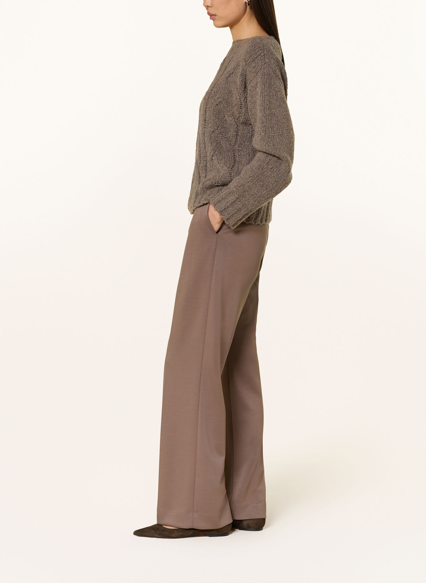 CINQUE Marlene-broek CISILASSO van jersey: TAUPE