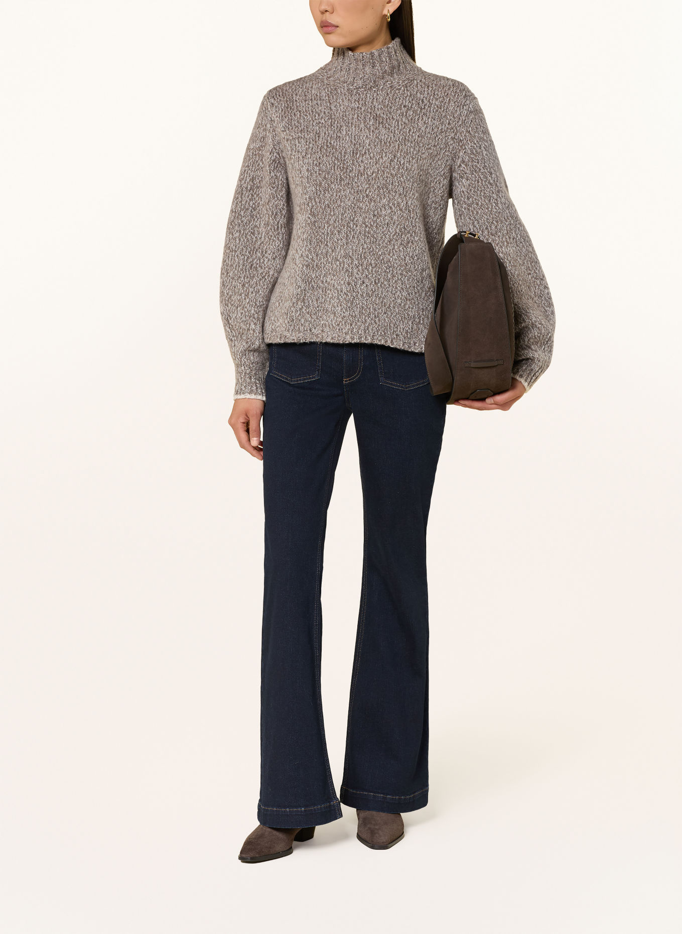 CINQUE CIMOULINO Sweater: TAUPE / ECRU
