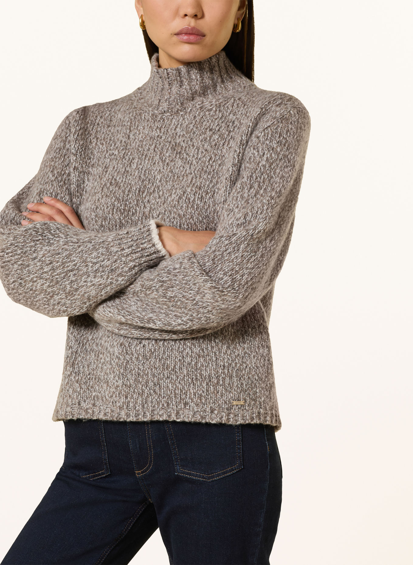 CINQUE CIMOULINO Sweater: TAUPE / ECRU