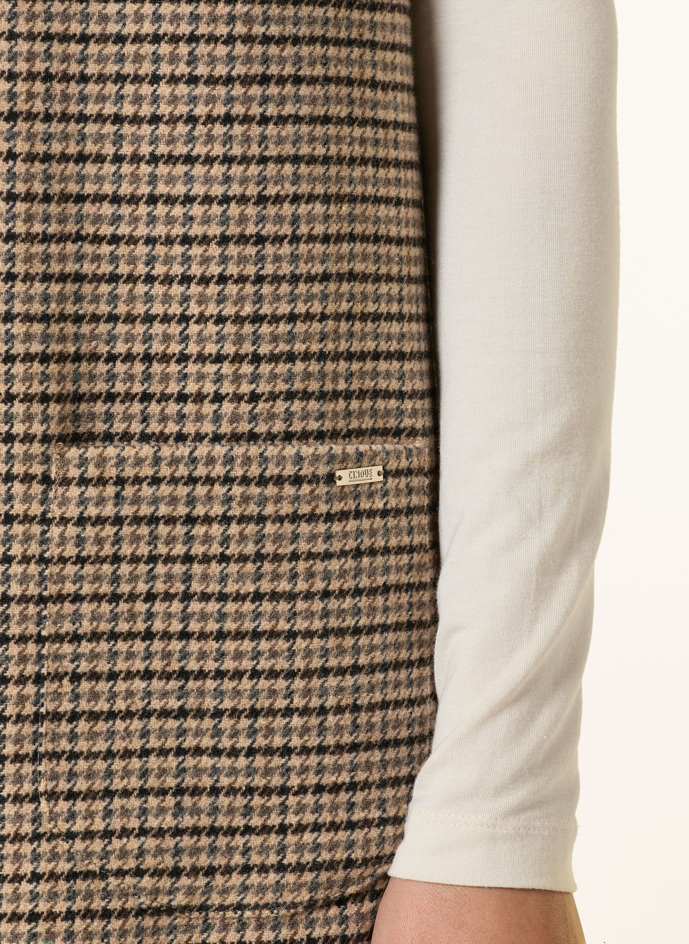 CINQUE CIEYVAR Flannel Dress: BEIGE / DARK BROWN / DARK BLUE
