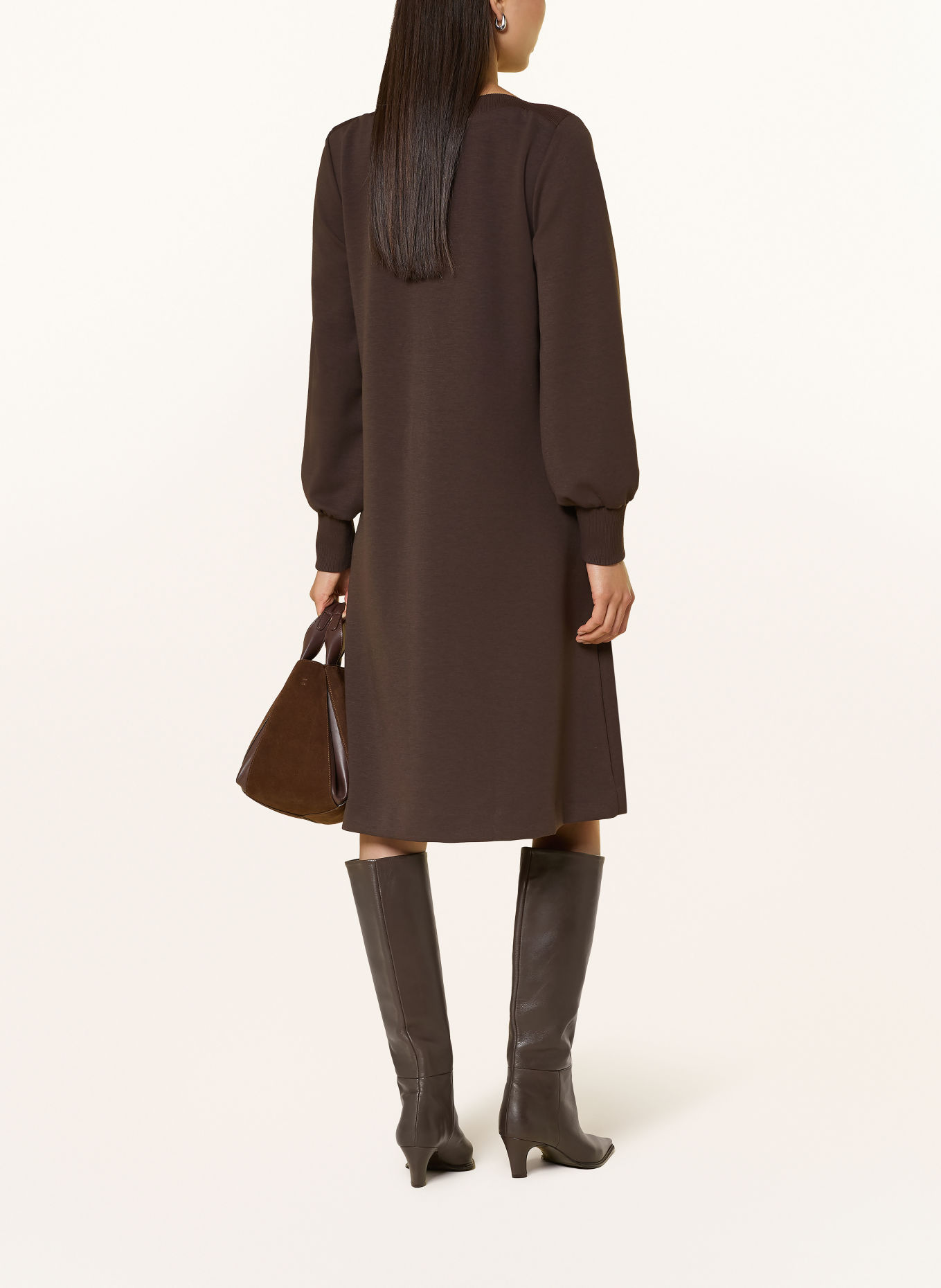 CINQUE CIINORA Jersey Dress: DARK BROWN