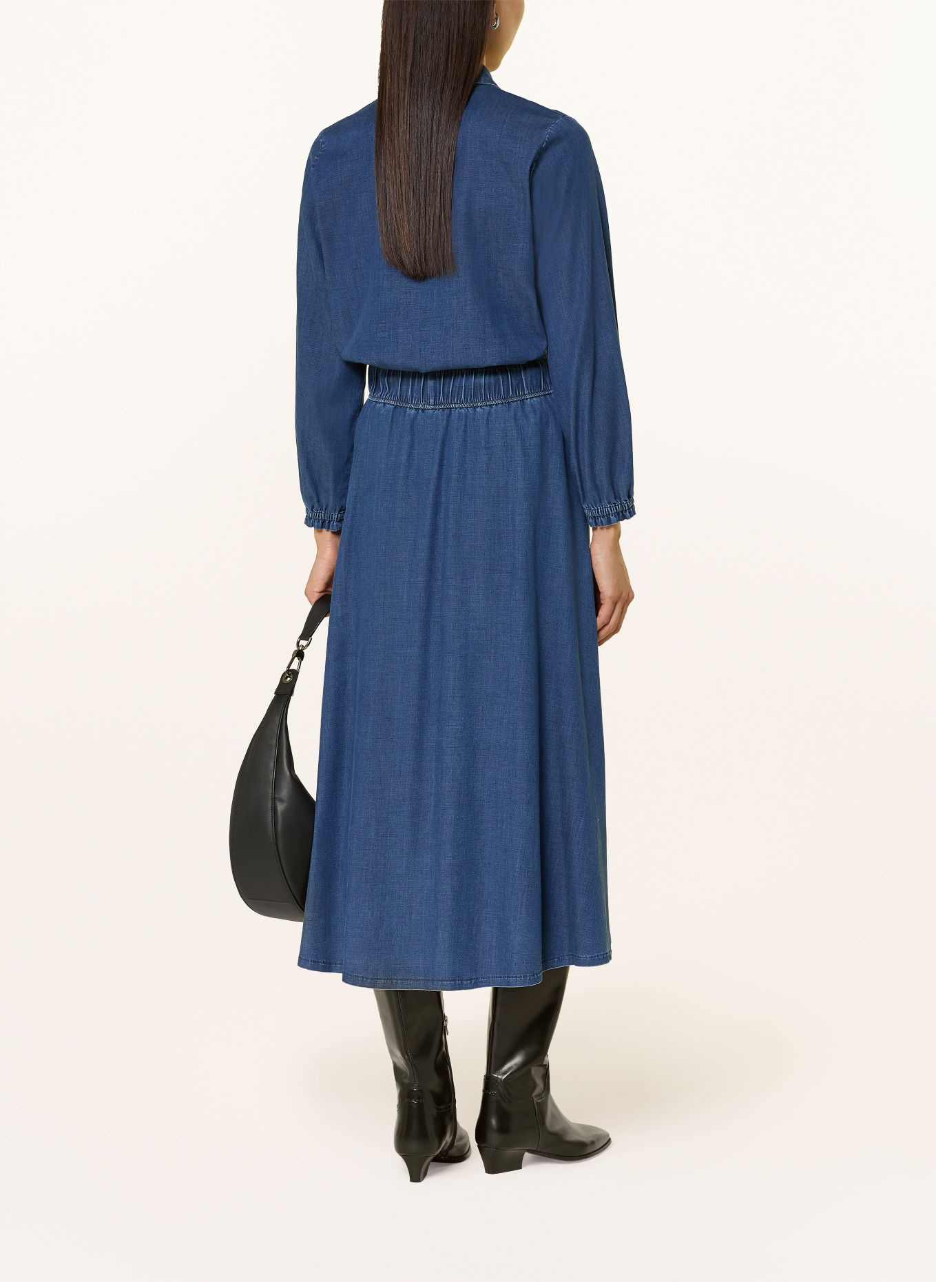 CINQUE Hemdbluse CIPHILIPO in Jeansoptik mit Rüschen: DUNKELBLAU