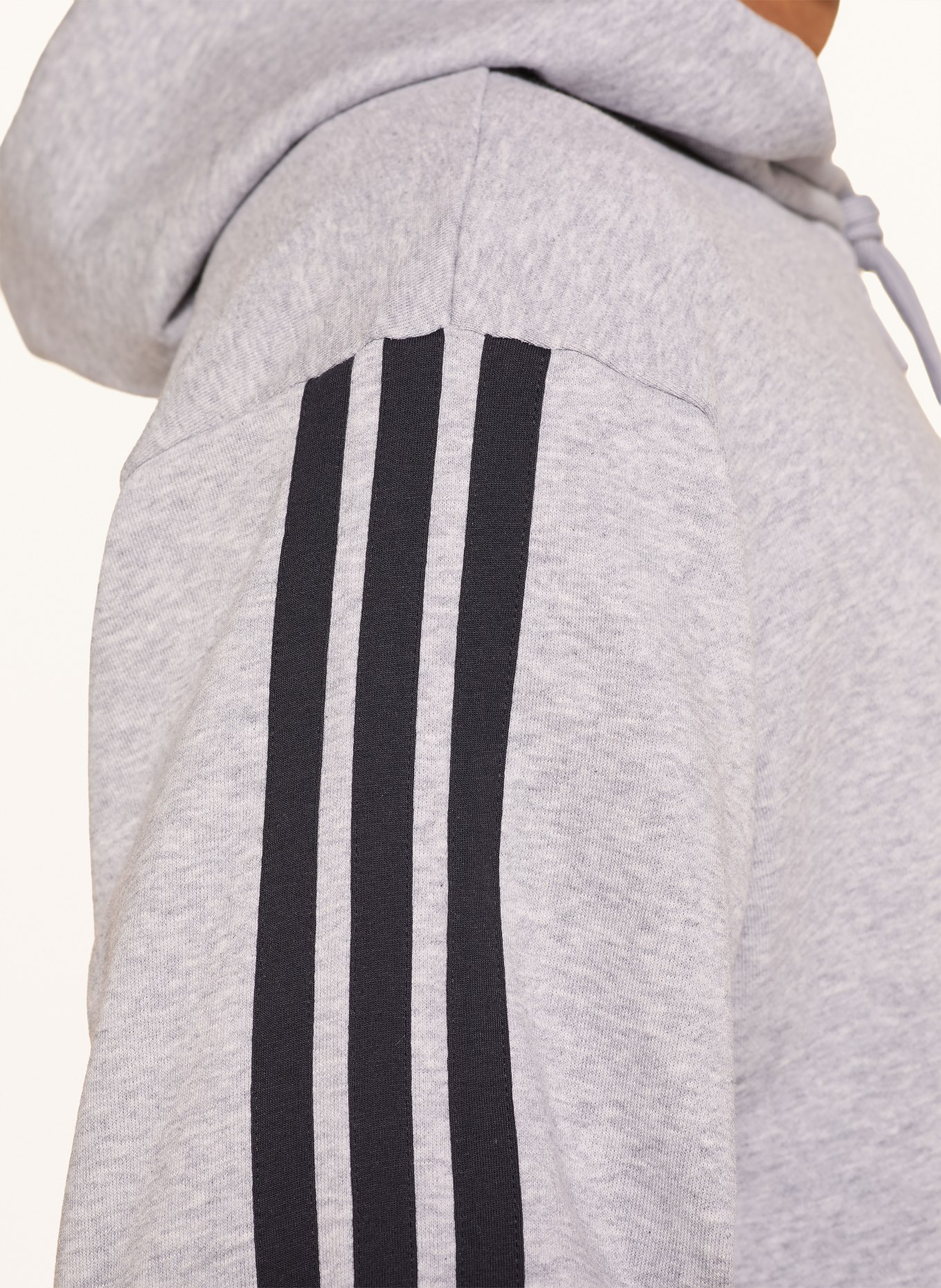 adidas Sweatjacke ESSENTIALS 3-STREIFEN FRENCH TERRY: GRAU / SCHWARZ