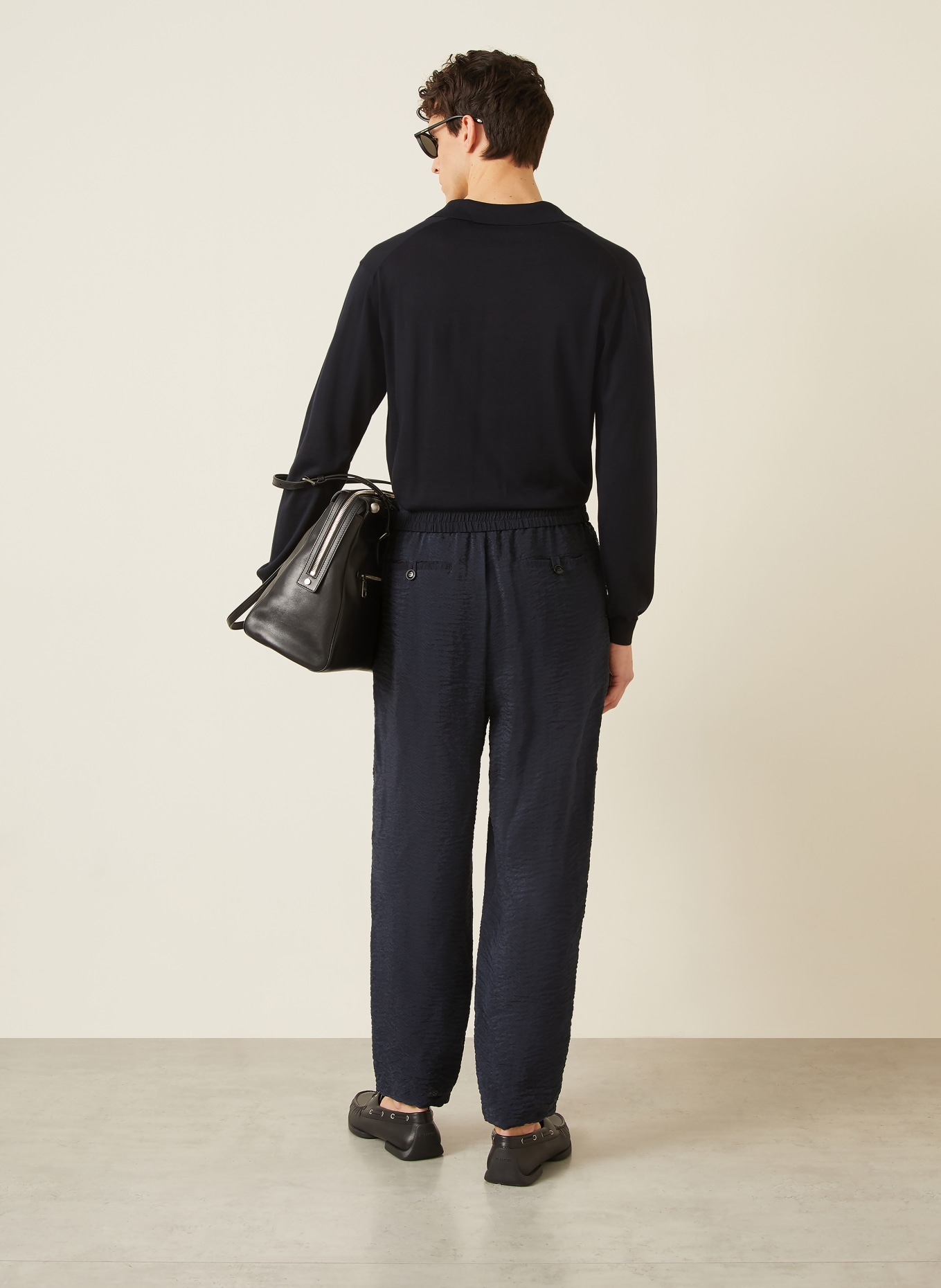 GIORGIO ARMANI Slim-fit chinos: DARK BLUE