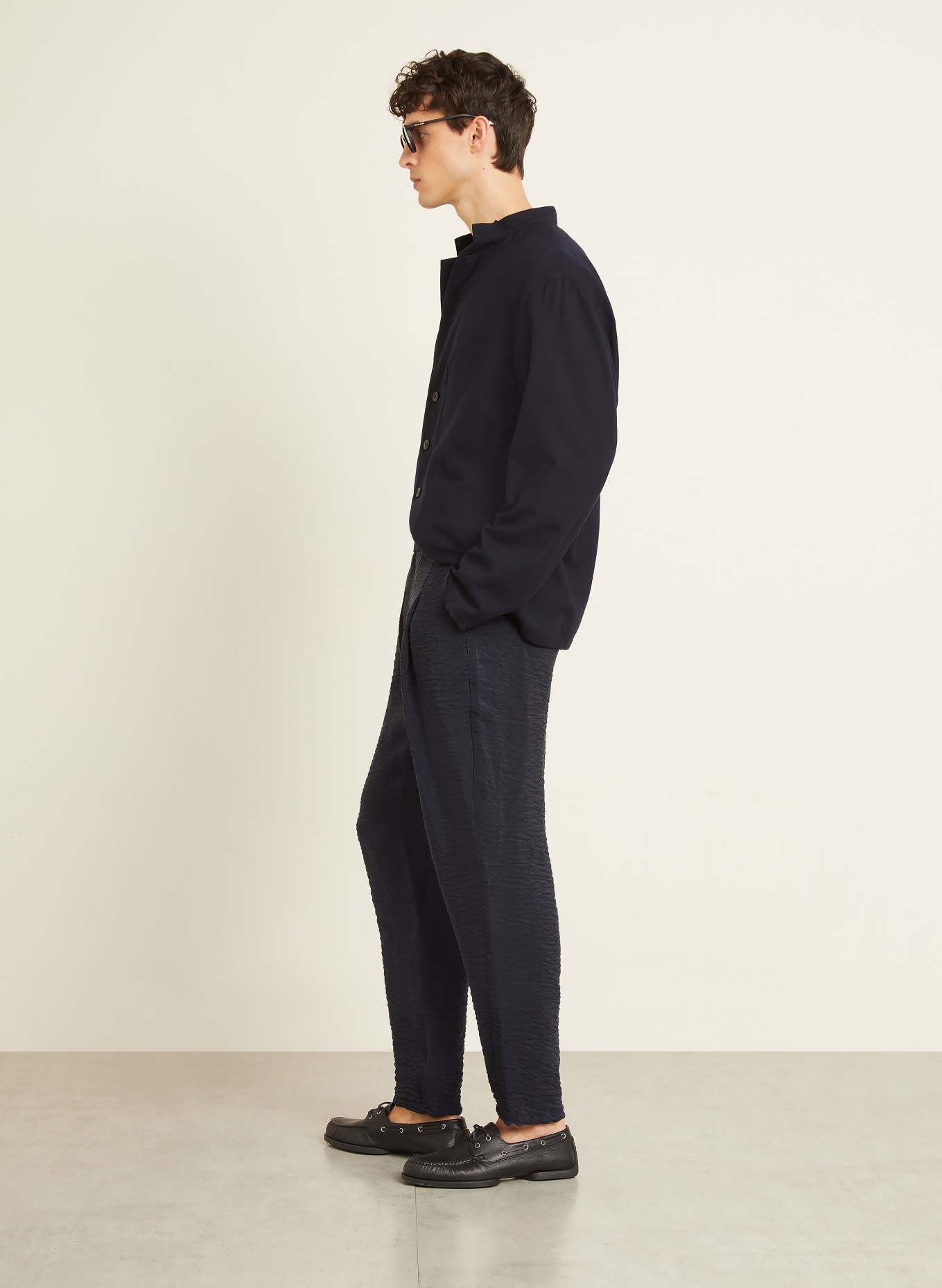 GIORGIO ARMANI Slim-fit chinos: DARK BLUE