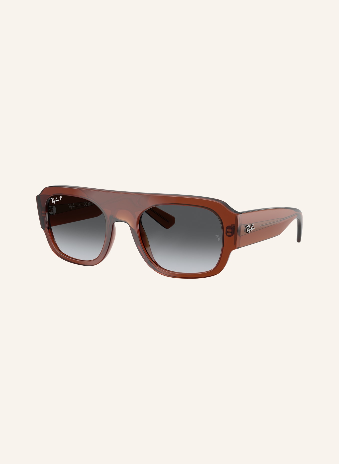 Ray-Ban Sonnenbrille RB2218: DUNKELBRAUN/ GRAU POLARISIERT