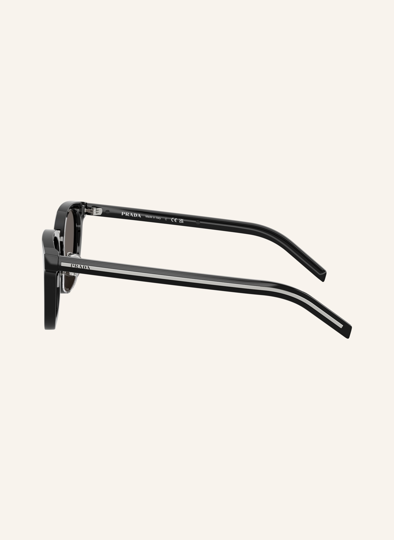 PRADA Lunettes de soleil PR C01SD: NOIR/ GRIS FONCÉ