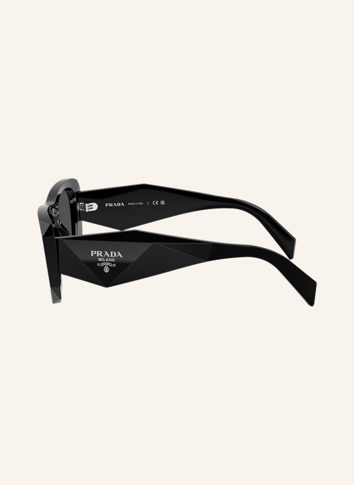 PRADA Lunettes de soleil PR B18SF: NOIR/ GRIS FONCÉ