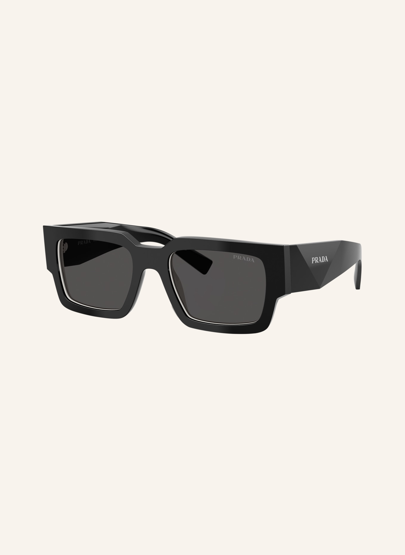 PRADA Lunettes de soleil PR B17SF: NOIR/ GRIS FONCÉ