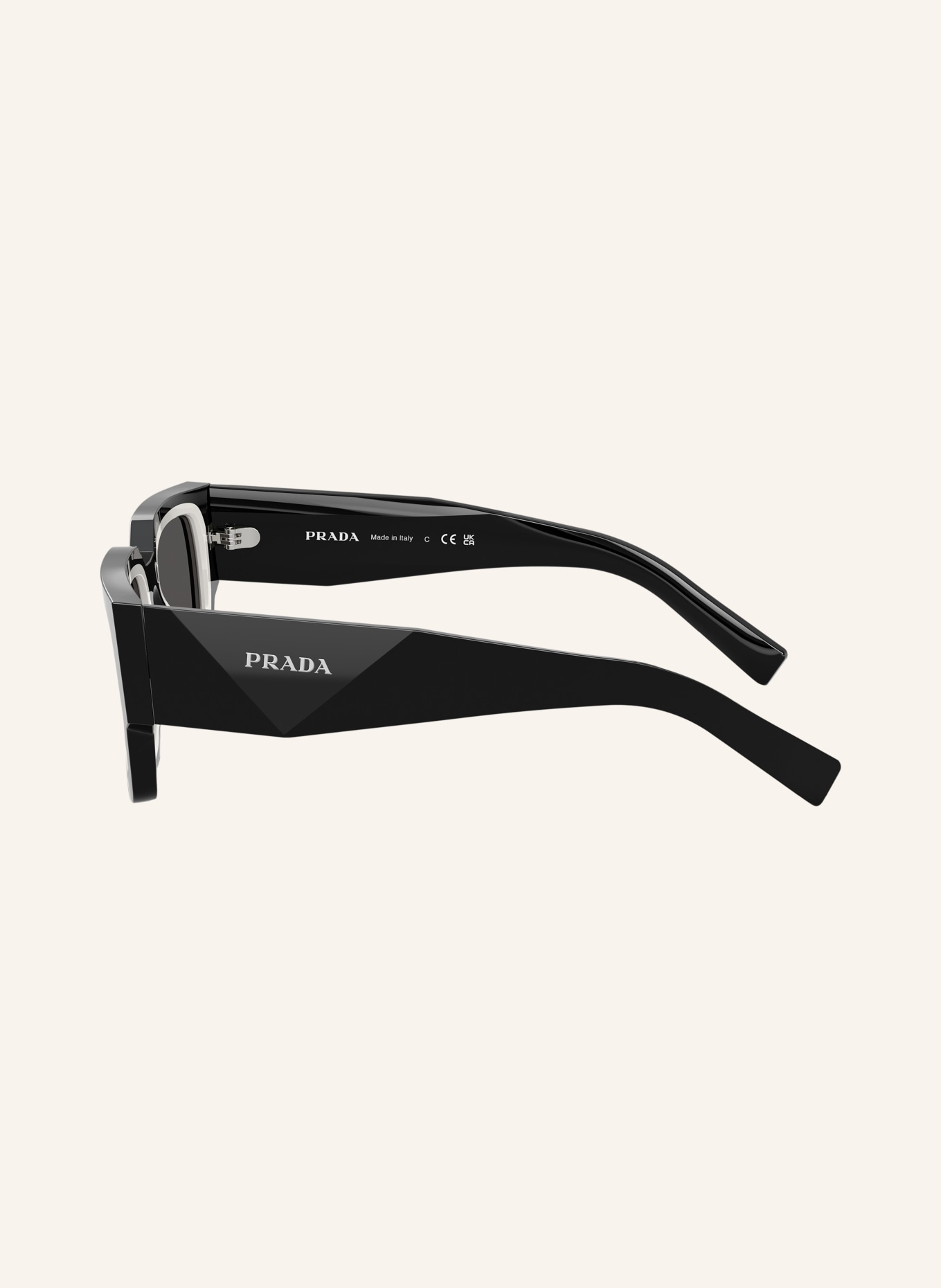 PRADA Lunettes de soleil PR B17SF: NOIR/ GRIS FONCÉ