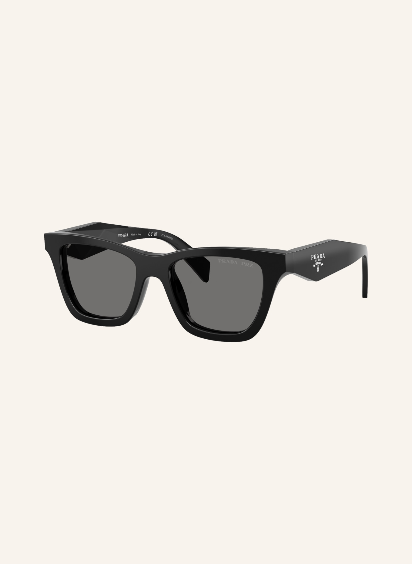 PRADA Lunettes de soleil PR C07SF: NOIR/ GRIS FONCÉ POLARISÉ