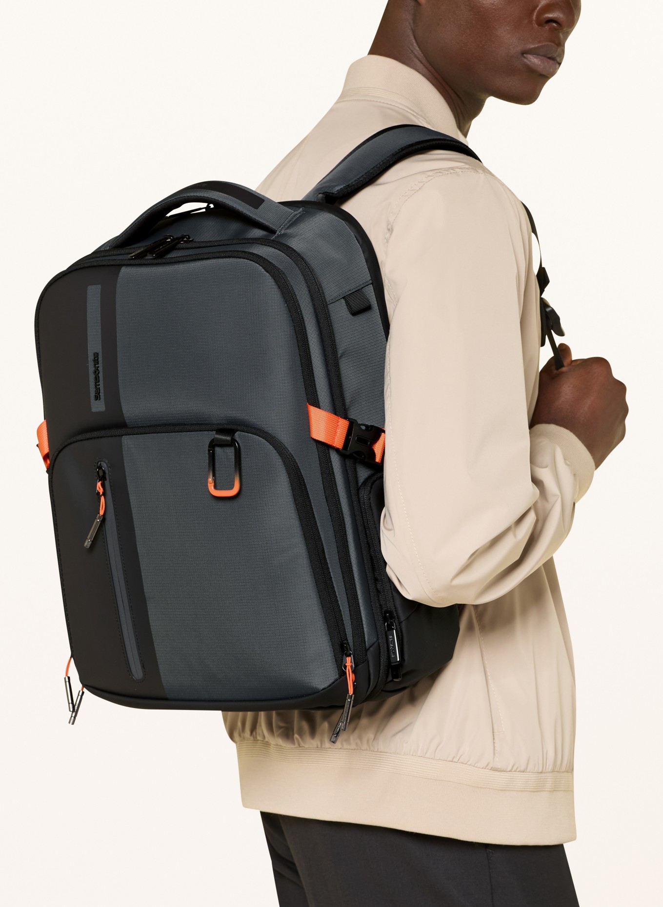 Samsonite Rucksack BIZ2GO 22,5 l mit Laptop-Fach: DUNKELGRAU / ORANGE / SCHWARZ