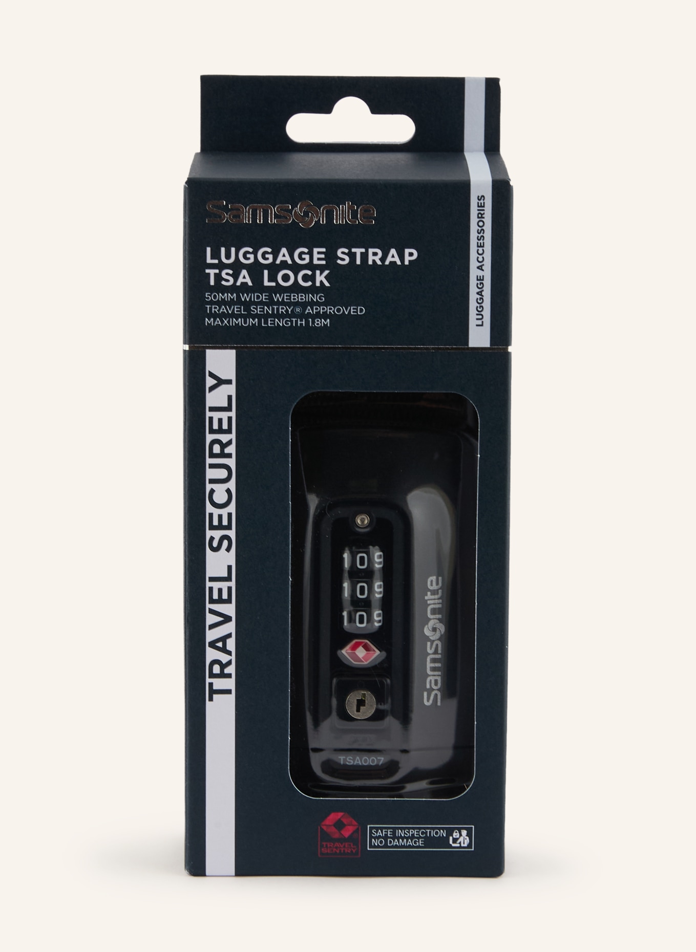 Samsonite Sangle à bagages TA REVOLUTION avec cadenas TSA: NOIR / GRIS CLAIR / ROUGE